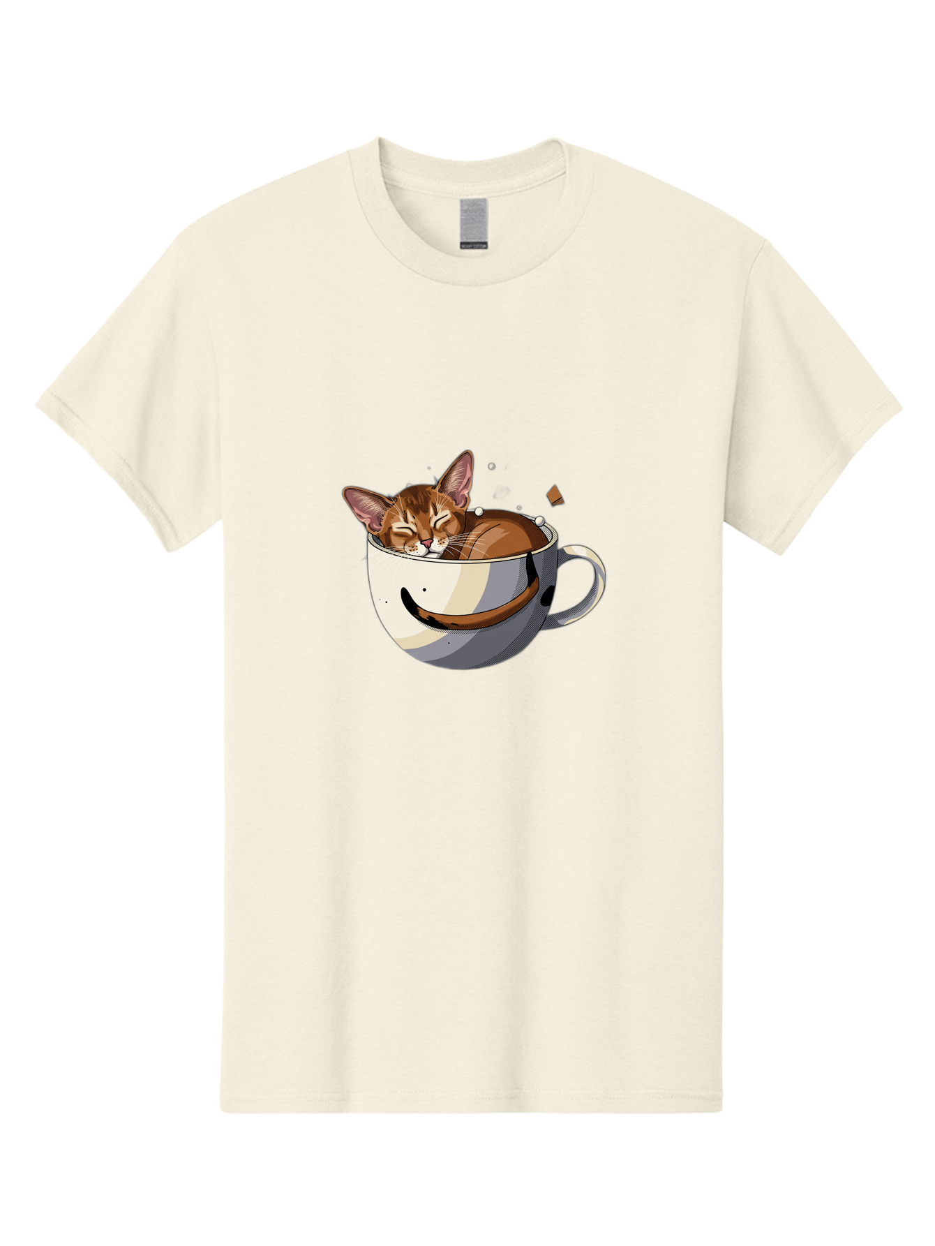 Cat-In-Coffee-Cup-3 Men'S Graphic Tee, 100% Cotton, Comfortable Casual Summer Wear, Machine Washable, Vintage Camera, Old Camera, Antique Camera, Black Camera, Classic Photography, Photography Equipment, Nostalgic Device, Film Camera, Bak195
