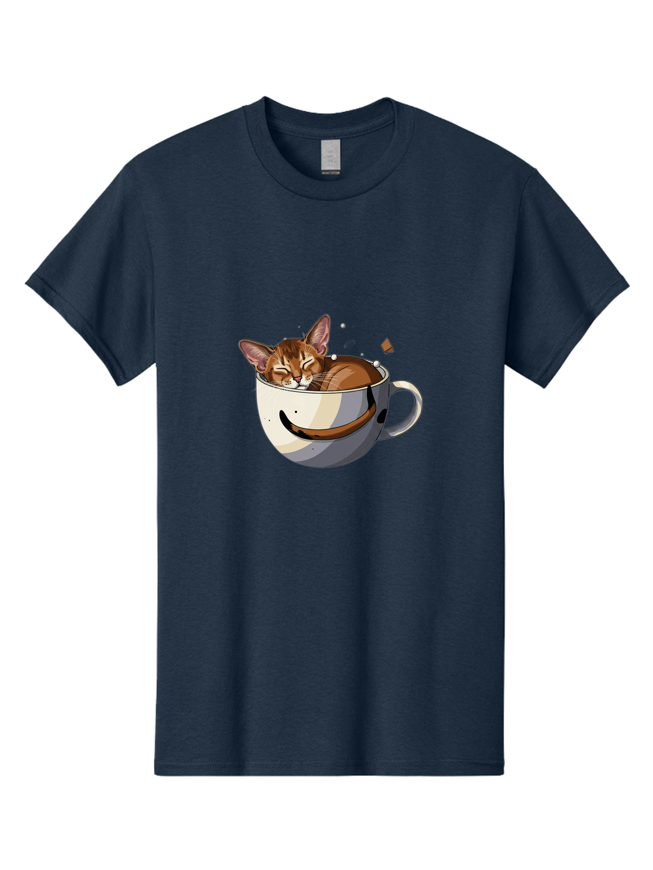 Cat-In-Coffee-Cup-3 Men'S Graphic Tee, 100% Cotton, Comfortable Casual Summer Wear, Machine Washable, Vintage Camera, Old Camera, Antique Camera, Black Camera, Classic Photography, Photography Equipment, Nostalgic Device, Film Camera, Bak195