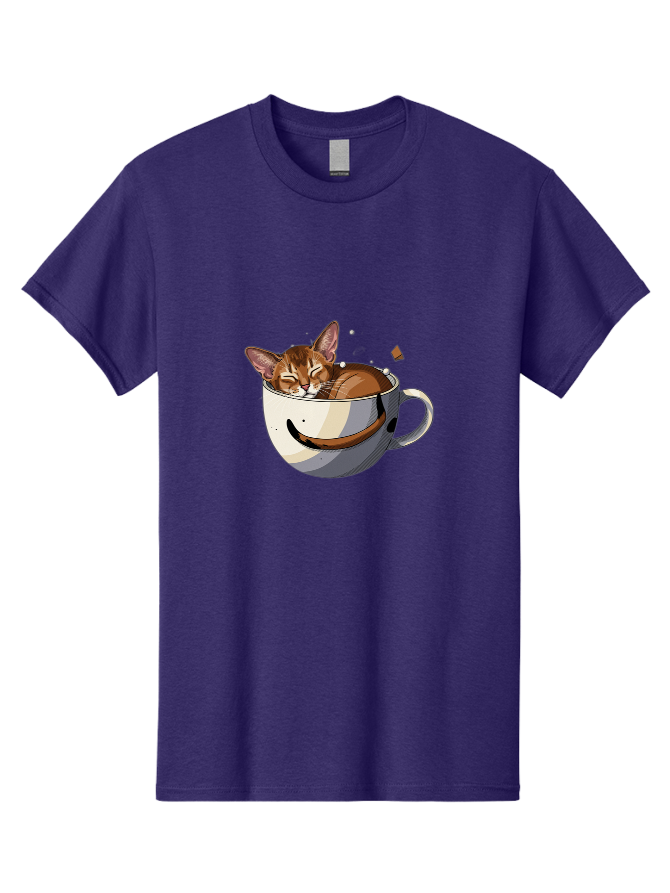Cat-In-Coffee-Cup-3 Men'S Graphic Tee, 100% Cotton, Comfortable Casual Summer Wear, Machine Washable, Vintage Camera, Old Camera, Antique Camera, Black Camera, Classic Photography, Photography Equipment, Nostalgic Device, Film Camera, Bak195