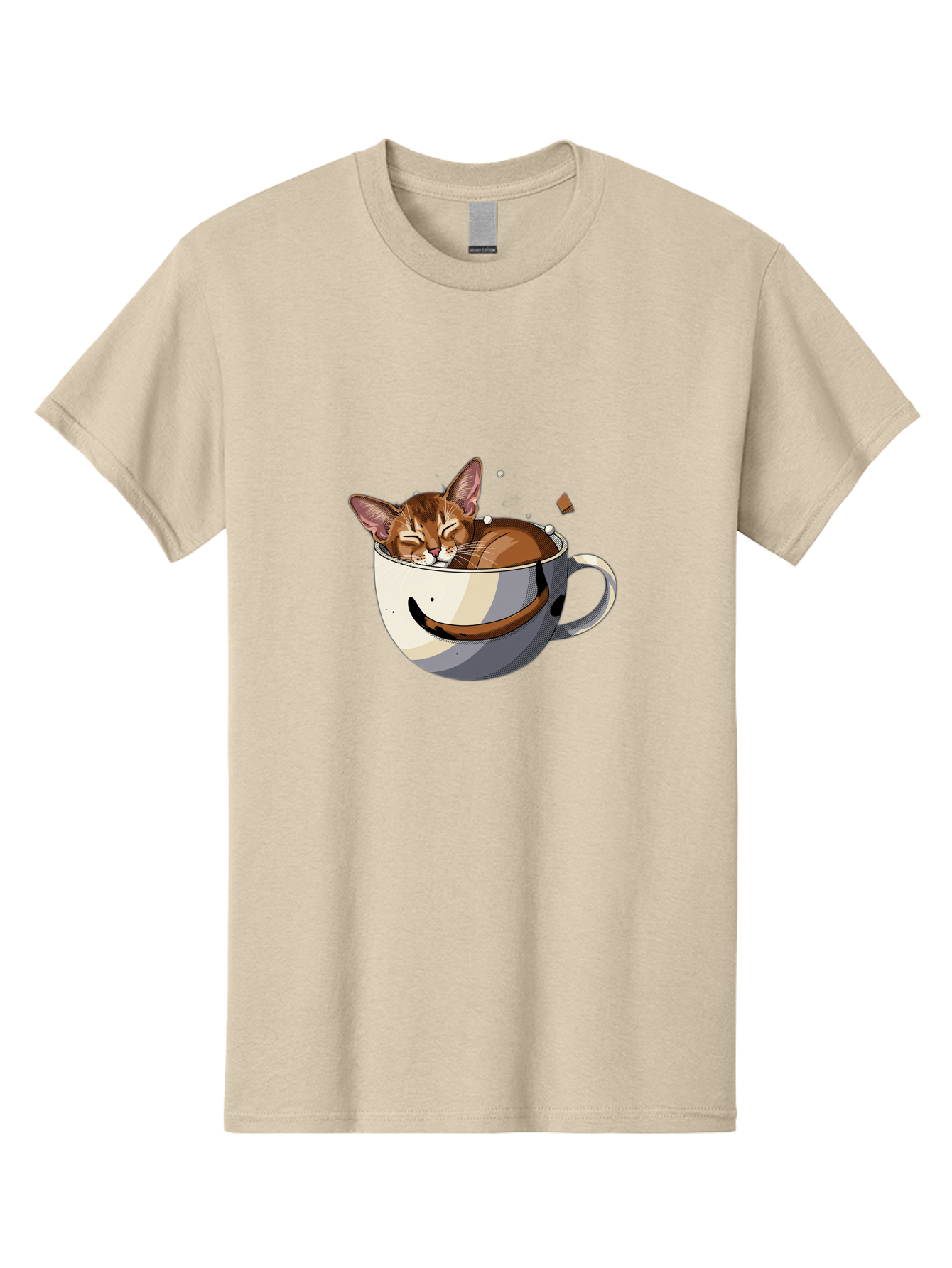 Cat-In-Coffee-Cup-3 Men'S Graphic Tee, 100% Cotton, Comfortable Casual Summer Wear, Machine Washable, Vintage Camera, Old Camera, Antique Camera, Black Camera, Classic Photography, Photography Equipment, Nostalgic Device, Film Camera, Bak195