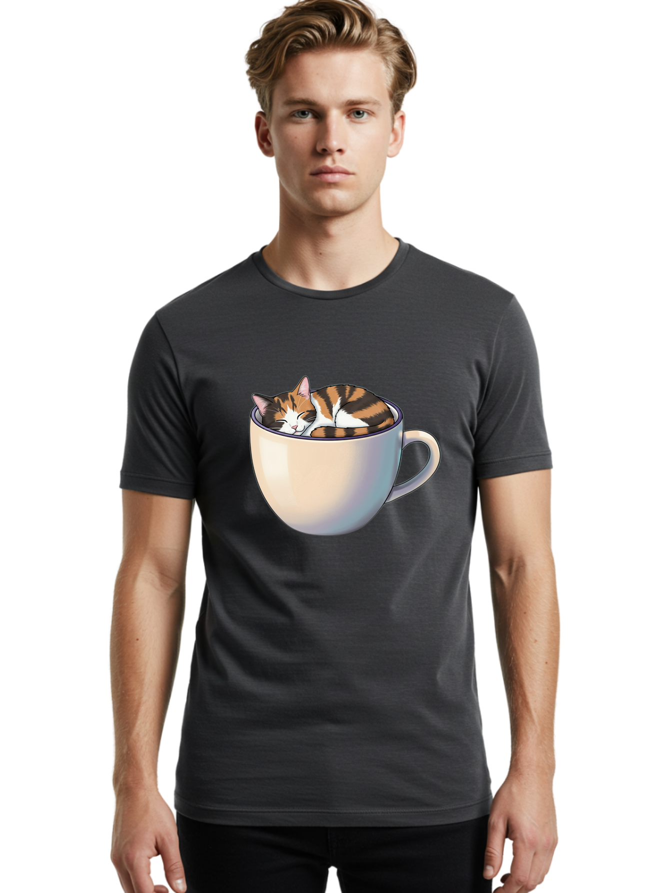 Cat-In-Cup Men'S Graphic Tee, 100% Cotton, Comfortable Casual Summer Wear, Machine Washable, Vintage Camera, Old Camera, Antique Camera, Black Camera, Classic Photography, Photography Equipment, Nostalgic Device, Film Camera, Camera Art Bak197