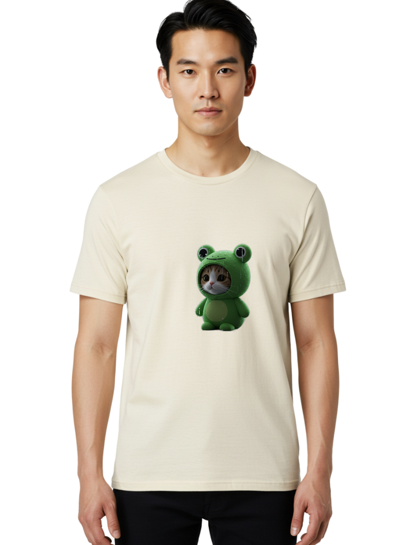 Cat-In-Frog-Costume-2 Men'S Graphic Tee, 100% Cotton, Comfortable Casual Summer Wear, Machine Washable, Vintage Camera, Old Camera, Antique Camera, Black Camera, Classic Photography, Photography Equipment, Nostalgic Device, Film Camera, Bak199