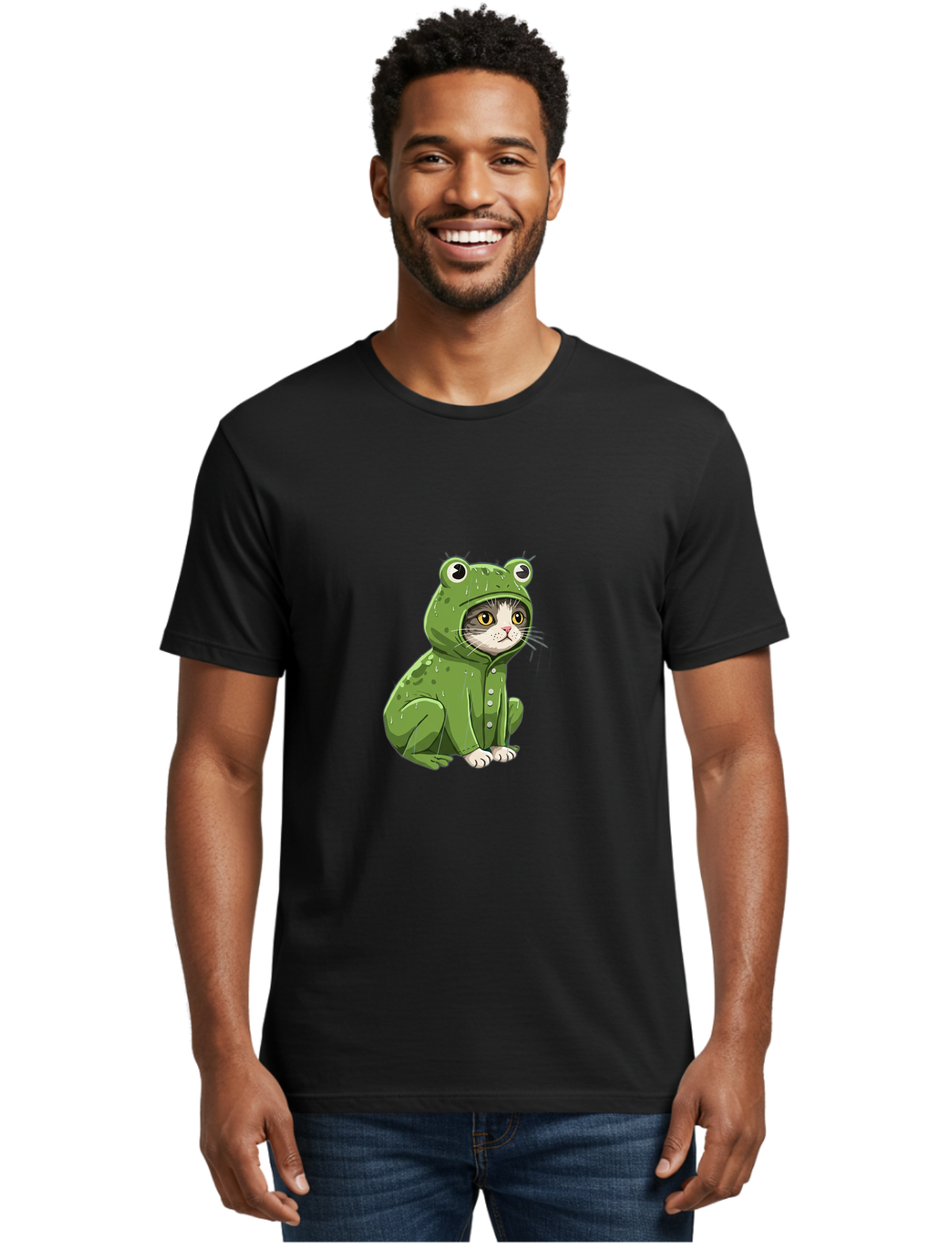 Cat-In-Frog-Costume-3 Men'S Graphic Tee, 100% Cotton, Comfortable Casual Summer Wear, Machine Washable, Vintage Camera, Old Camera, Antique Camera, Black Camera, Classic Photography, Photography Equipment, Nostalgic Device, Film Camera, Bak200