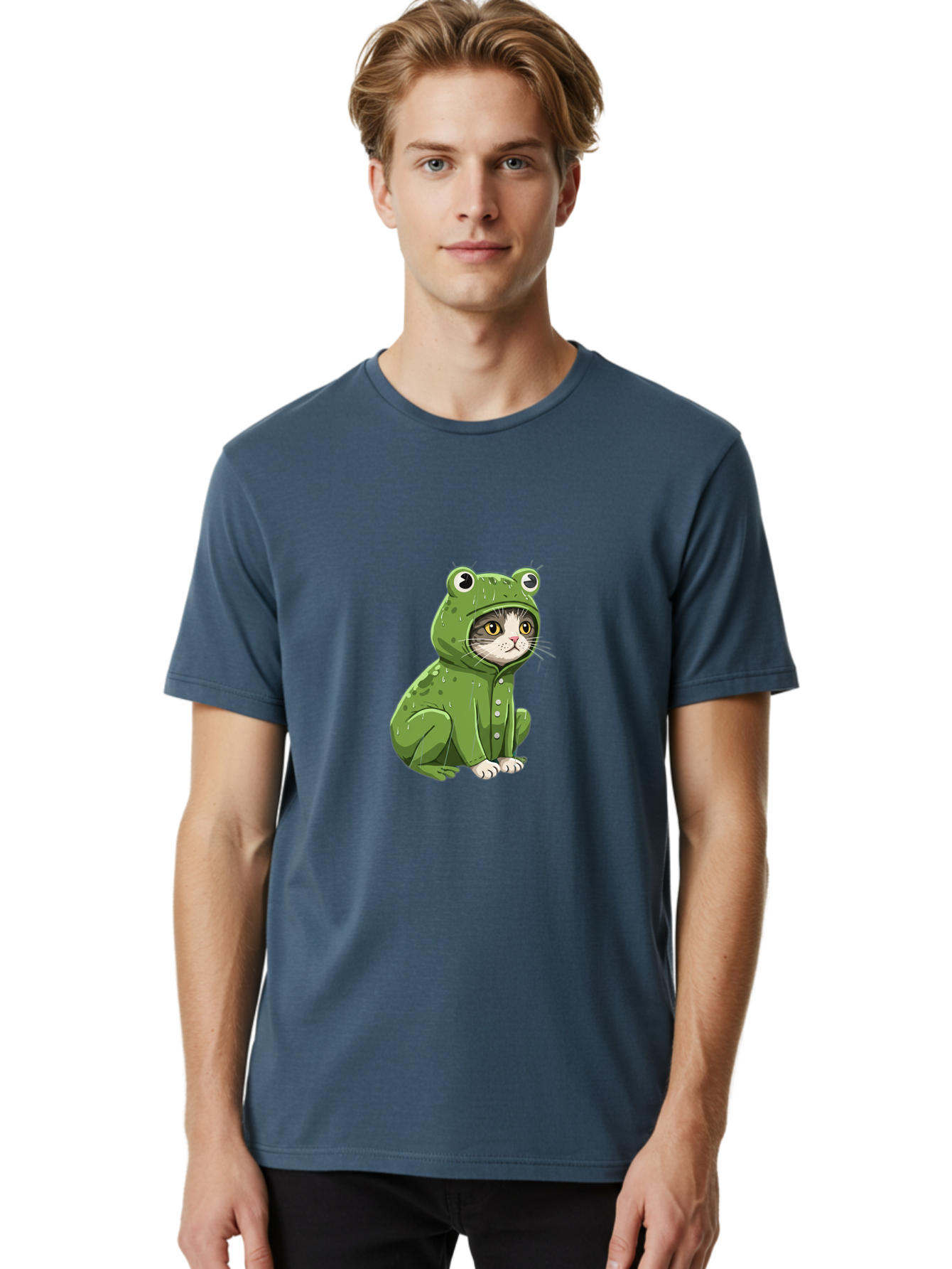 Cat-In-Frog-Costume-3 Men'S Graphic Tee, 100% Cotton, Comfortable Casual Summer Wear, Machine Washable, Vintage Camera, Old Camera, Antique Camera, Black Camera, Classic Photography, Photography Equipment, Nostalgic Device, Film Camera, Bak200