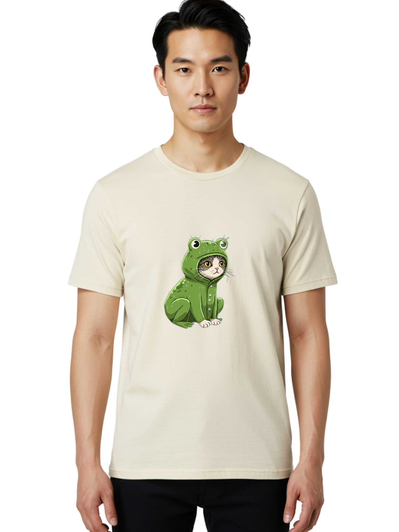 Cat-In-Frog-Costume-3 Men'S Graphic Tee, 100% Cotton, Comfortable Casual Summer Wear, Machine Washable, Vintage Camera, Old Camera, Antique Camera, Black Camera, Classic Photography, Photography Equipment, Nostalgic Device, Film Camera, Bak200