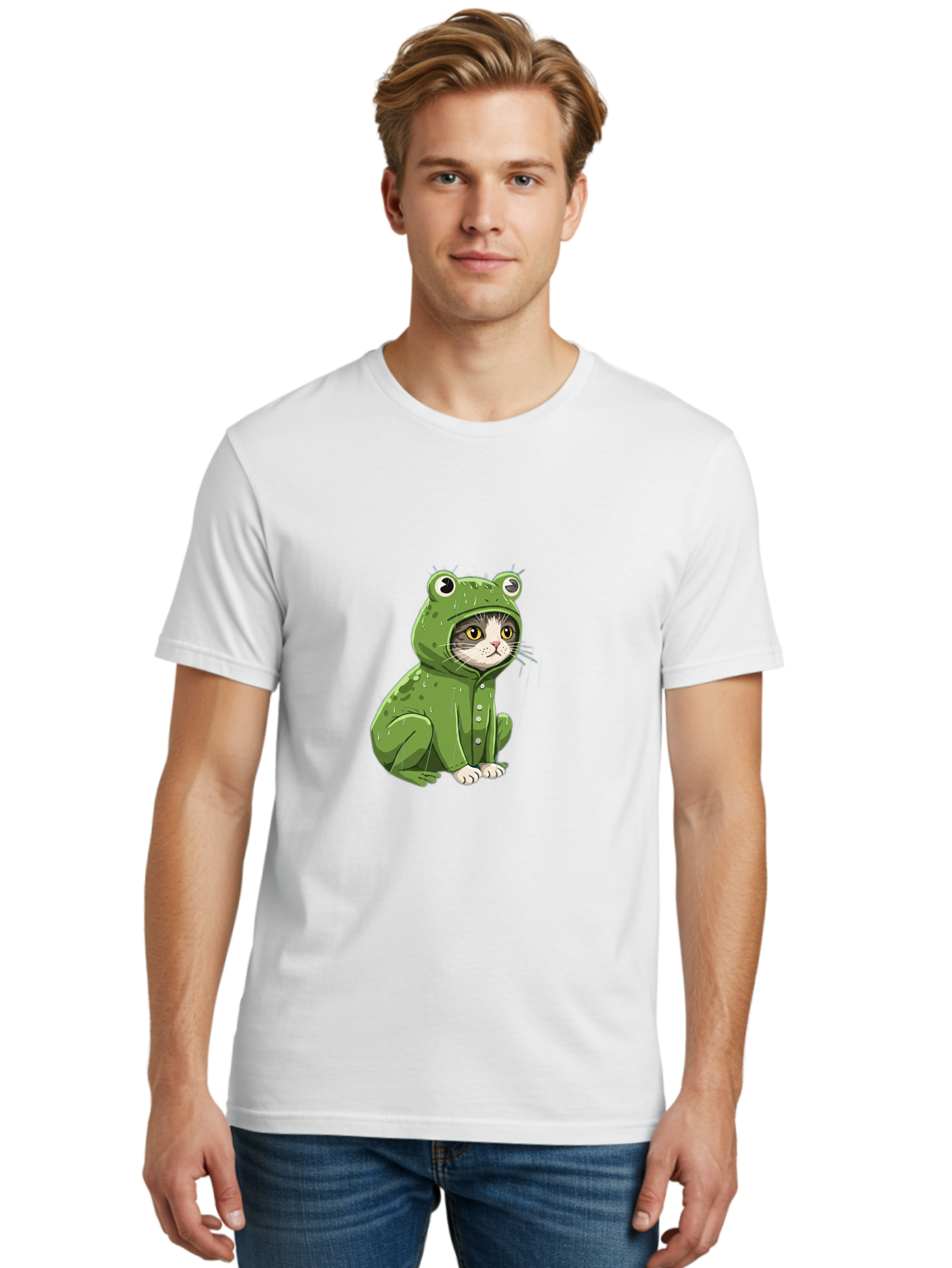 Cat-In-Frog-Costume-3 Men'S Graphic Tee, 100% Cotton, Comfortable Casual Summer Wear, Machine Washable, Vintage Camera, Old Camera, Antique Camera, Black Camera, Classic Photography, Photography Equipment, Nostalgic Device, Film Camera, Bak200