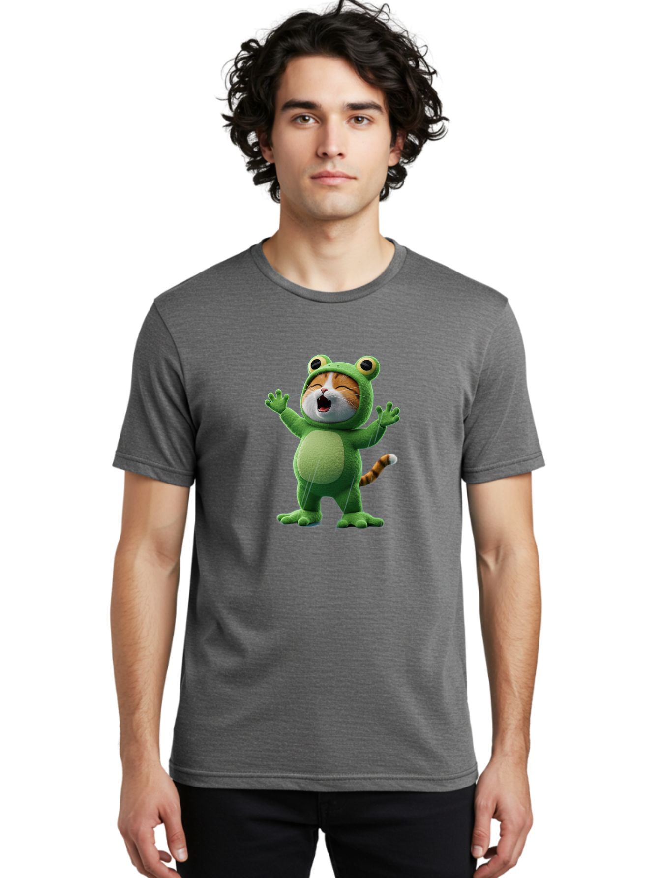 Cat-In-Frog-Costume-4 Men'S Graphic Tee, 100% Cotton, Comfortable Casual Summer Wear, Machine Washable, Vintage Camera, Old Camera, Antique Camera, Black Camera, Classic Photography, Photography Equipment, Nostalgic Device, Film Camera, Bak201