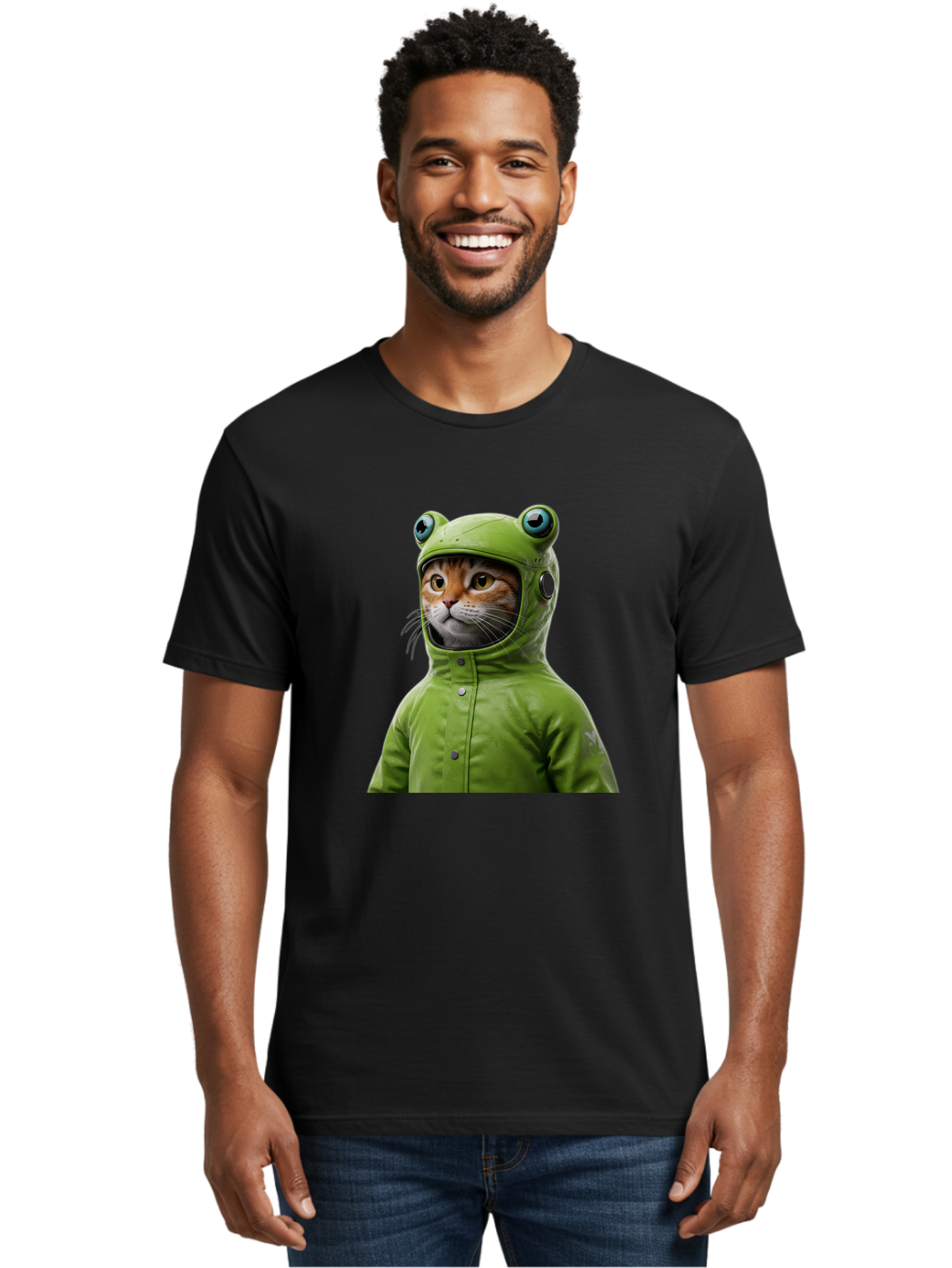 Cat-In-Frog-Costume-5 Men'S Graphic Tee, 100% Cotton, Comfortable Casual Summer Wear, Machine Washable, Vintage Camera, Old Camera, Antique Camera, Black Camera, Classic Photography, Photography Equipment, Nostalgic Device, Film Camera, Bak202