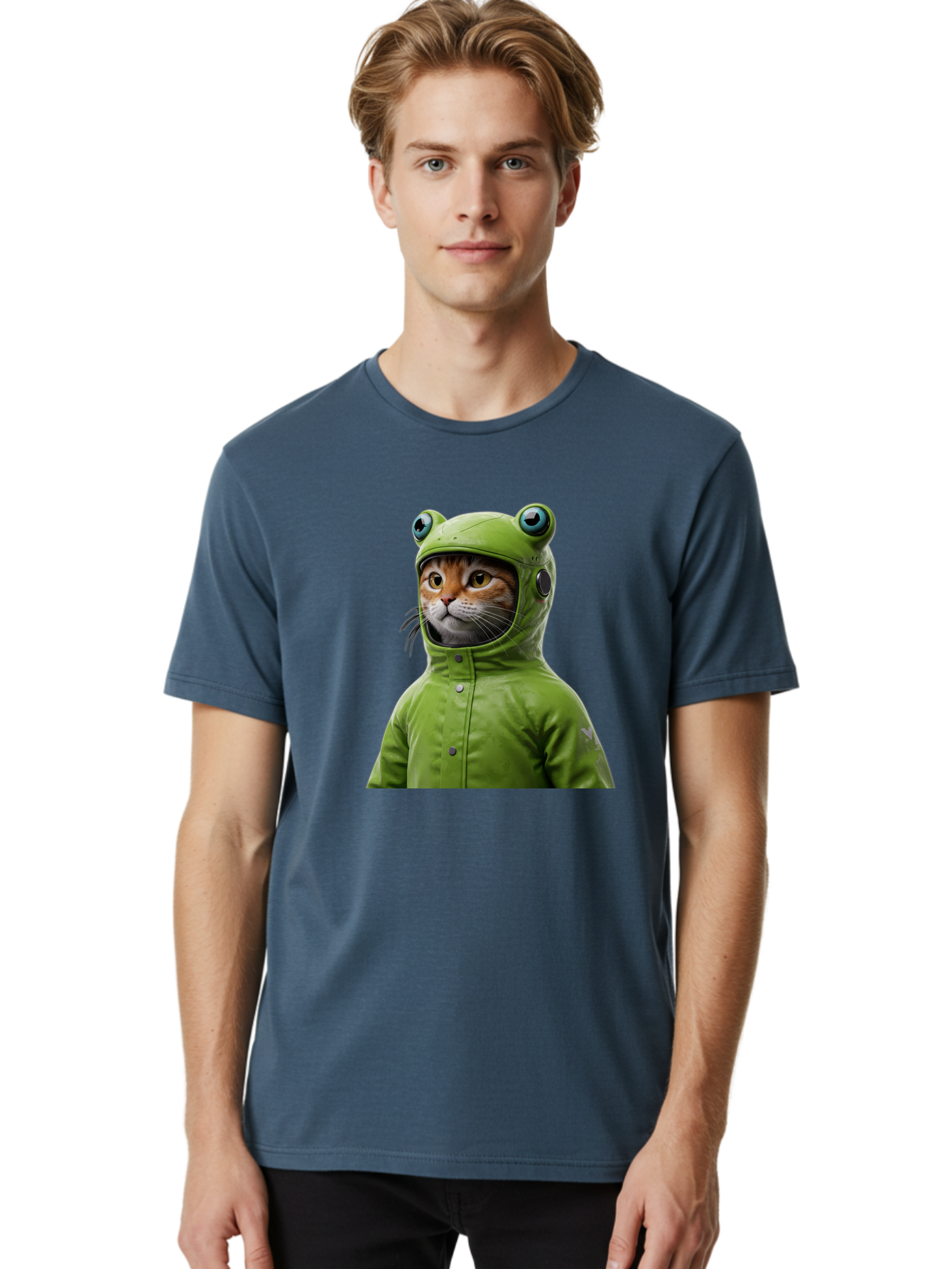 Cat-In-Frog-Costume-5 Men'S Graphic Tee, 100% Cotton, Comfortable Casual Summer Wear, Machine Washable, Vintage Camera, Old Camera, Antique Camera, Black Camera, Classic Photography, Photography Equipment, Nostalgic Device, Film Camera, Bak202