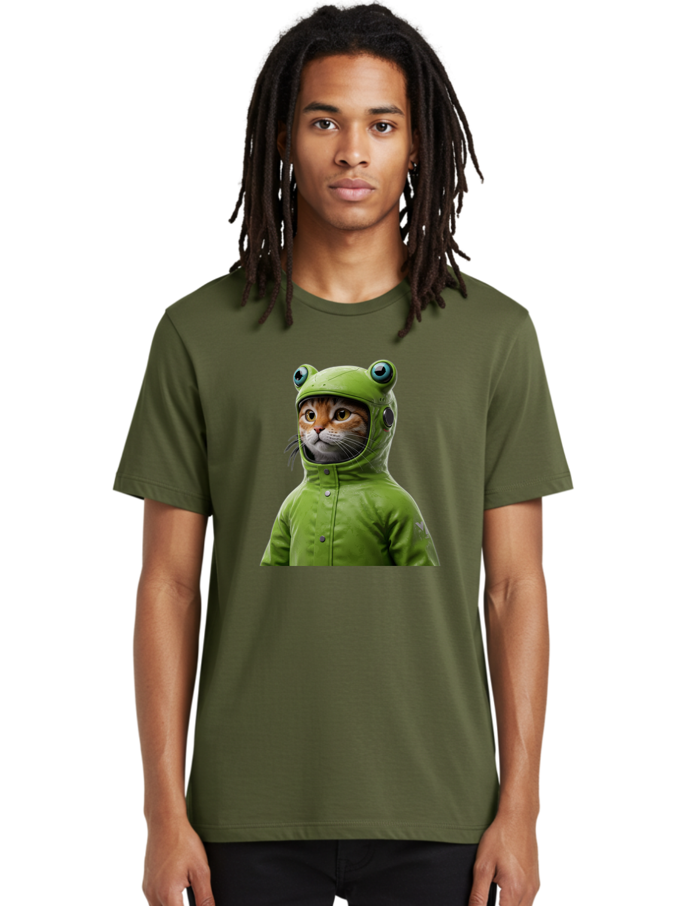 Cat-In-Frog-Costume-5 Men'S Graphic Tee, 100% Cotton, Comfortable Casual Summer Wear, Machine Washable, Vintage Camera, Old Camera, Antique Camera, Black Camera, Classic Photography, Photography Equipment, Nostalgic Device, Film Camera, Bak202