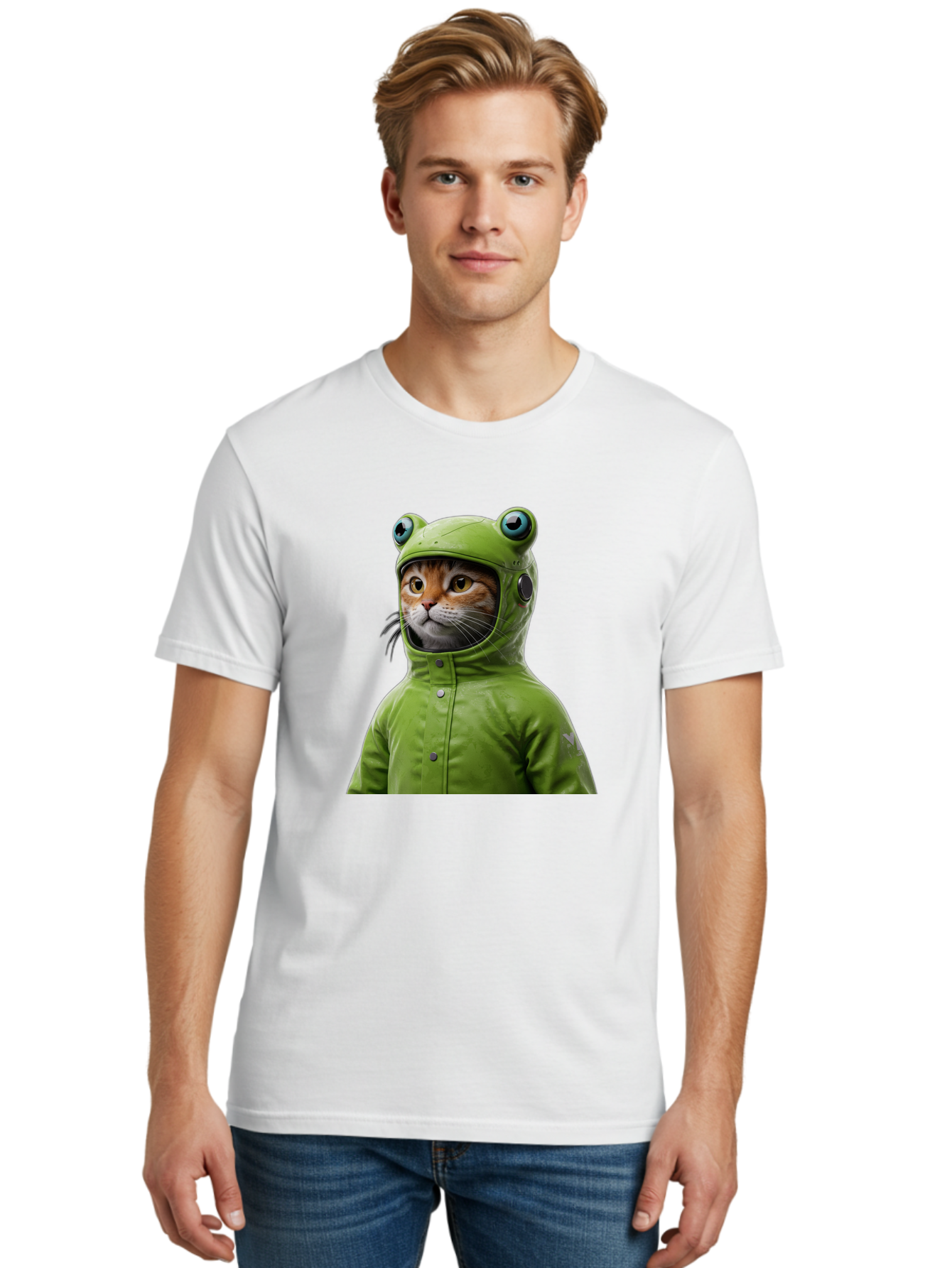 Cat-In-Frog-Costume-5 Men'S Graphic Tee, 100% Cotton, Comfortable Casual Summer Wear, Machine Washable, Vintage Camera, Old Camera, Antique Camera, Black Camera, Classic Photography, Photography Equipment, Nostalgic Device, Film Camera, Bak202