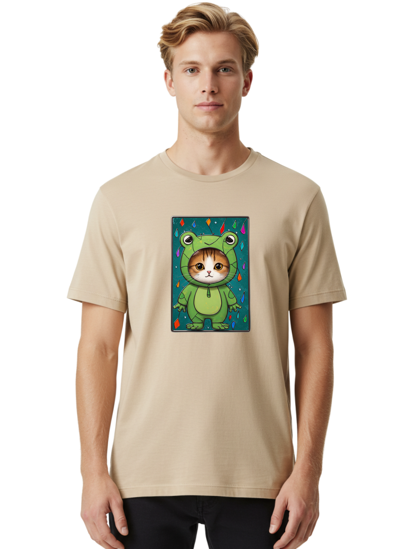 Cat-In-Frog-Costume-6 Men'S Graphic Tee, 100% Cotton, Comfortable Casual Summer Wear, Machine Washable, Vintage Camera, Old Camera, Antique Camera, Black Camera, Classic Photography, Photography Equipment, Nostalgic Device, Film Camera, Bak203
