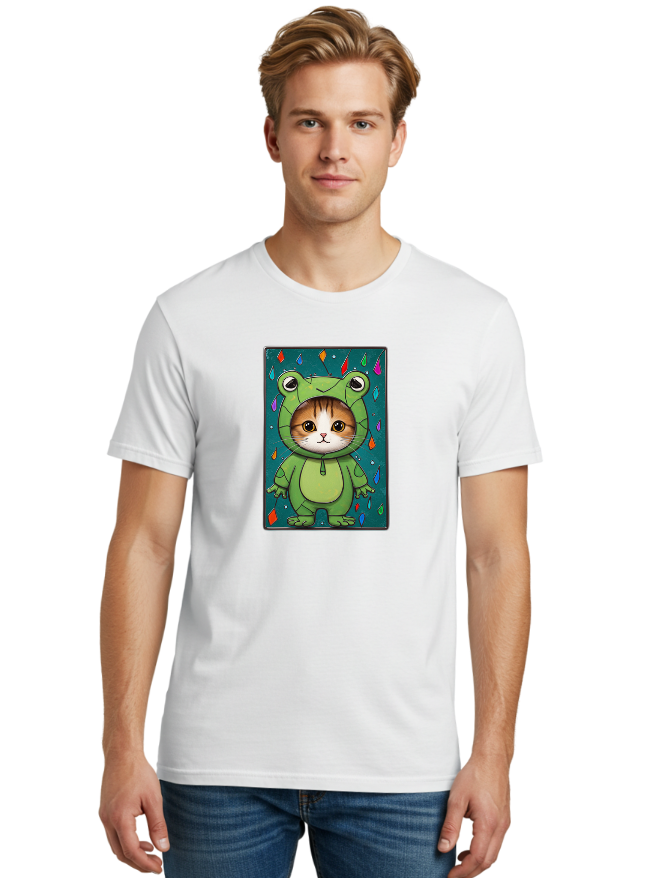 Cat-In-Frog-Costume-6 Men'S Graphic Tee, 100% Cotton, Comfortable Casual Summer Wear, Machine Washable, Vintage Camera, Old Camera, Antique Camera, Black Camera, Classic Photography, Photography Equipment, Nostalgic Device, Film Camera, Bak203