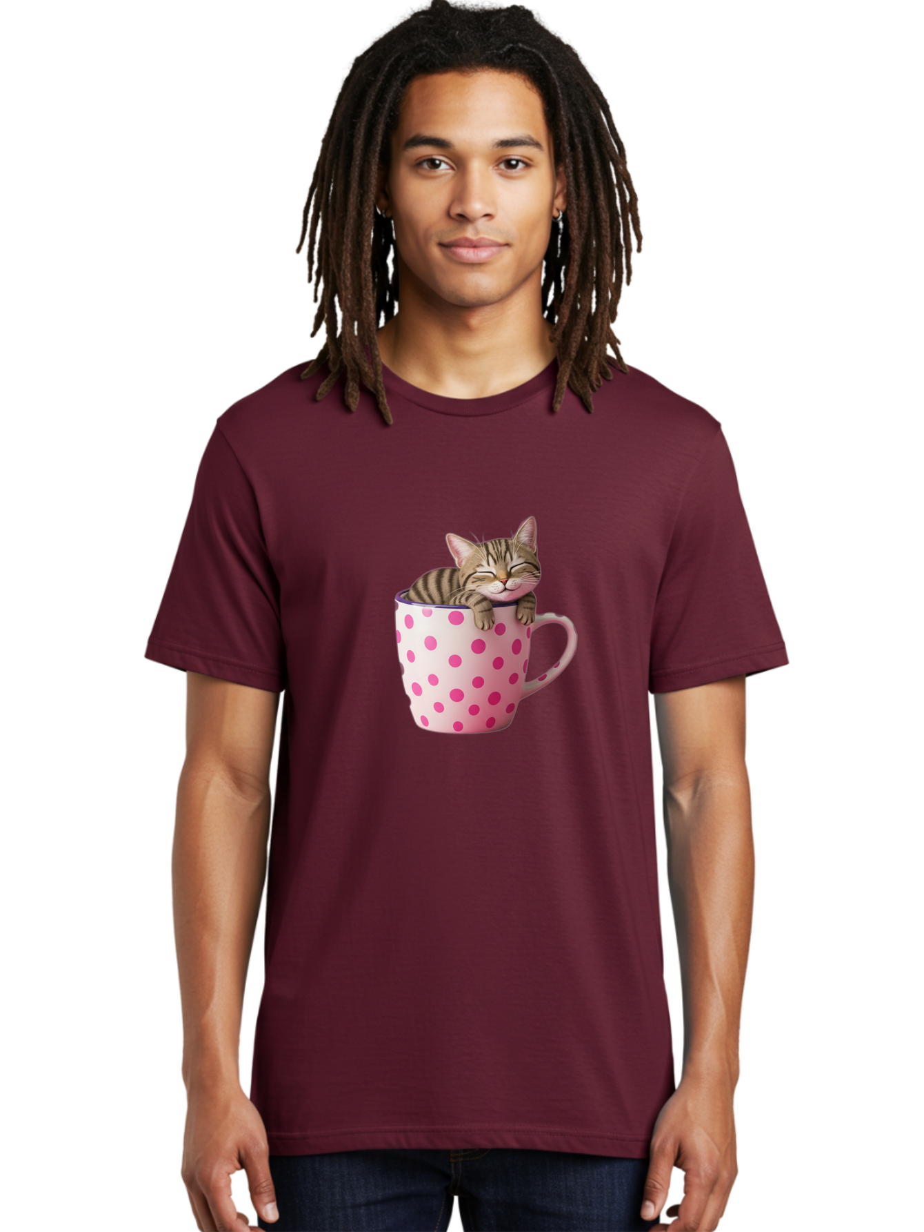 Cat-In-Polka-Dot-Mug Men'S Graphic Tee, 100% Cotton, Comfortable Casual Summer Wear, Machine Washable, Vintage Camera, Old Camera, Antique Camera, Black Camera, Classic Photography, Photography Equipment, Nostalgic Device, Film Camera, Bak206