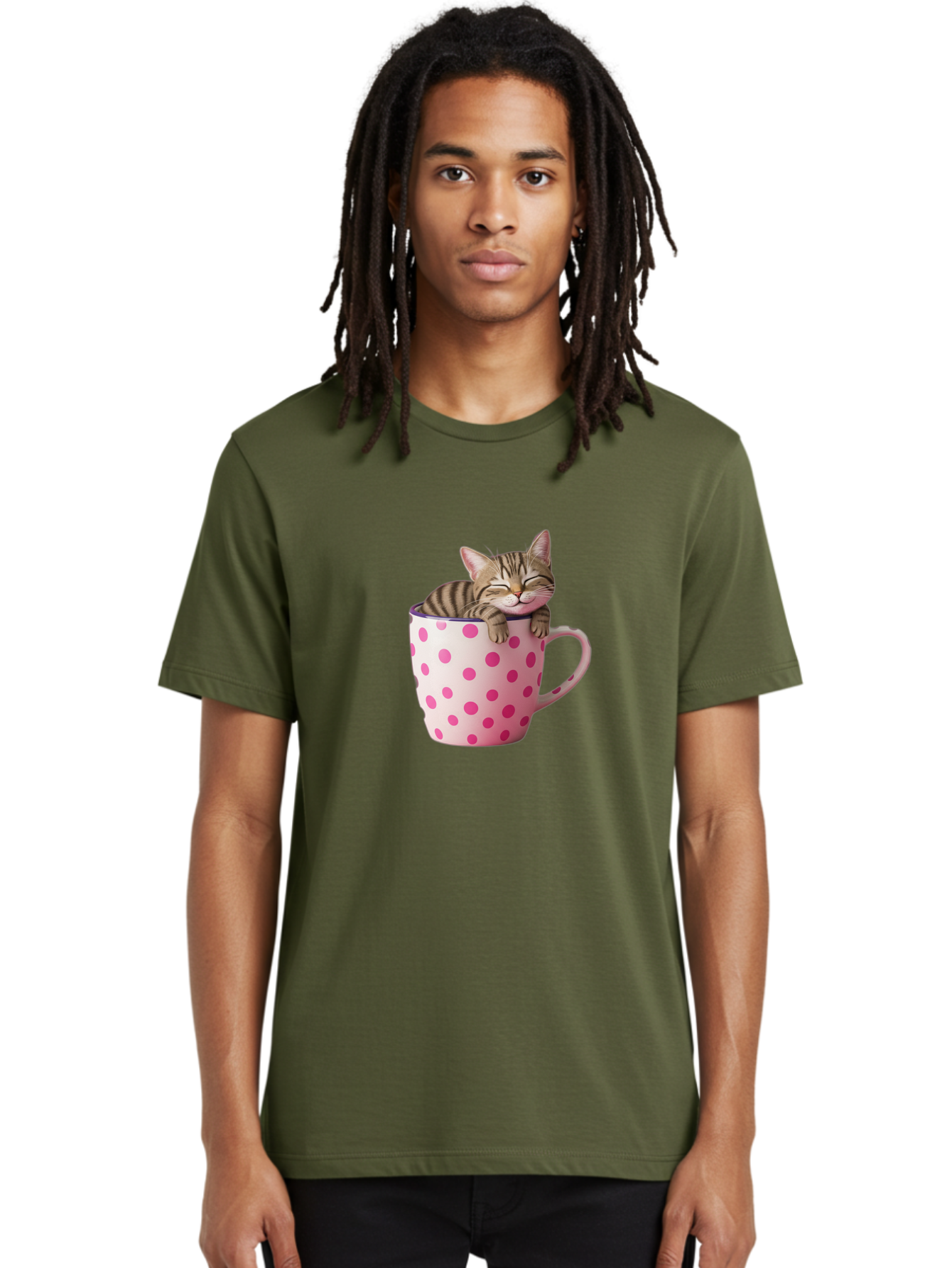 Cat-In-Polka-Dot-Mug Men'S Graphic Tee, 100% Cotton, Comfortable Casual Summer Wear, Machine Washable, Vintage Camera, Old Camera, Antique Camera, Black Camera, Classic Photography, Photography Equipment, Nostalgic Device, Film Camera, Bak206
