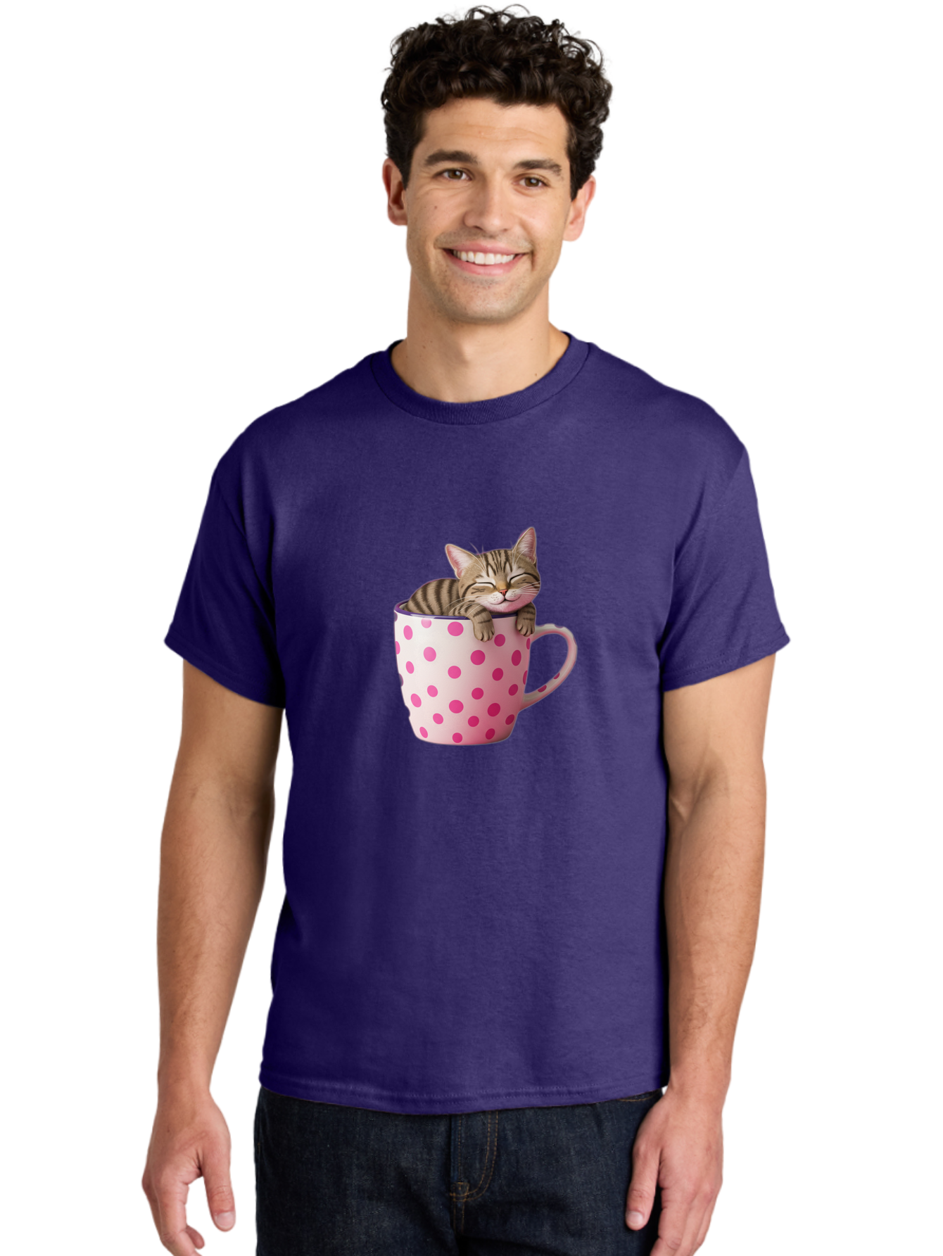 Cat-In-Polka-Dot-Mug Men'S Graphic Tee, 100% Cotton, Comfortable Casual Summer Wear, Machine Washable, Vintage Camera, Old Camera, Antique Camera, Black Camera, Classic Photography, Photography Equipment, Nostalgic Device, Film Camera, Bak206