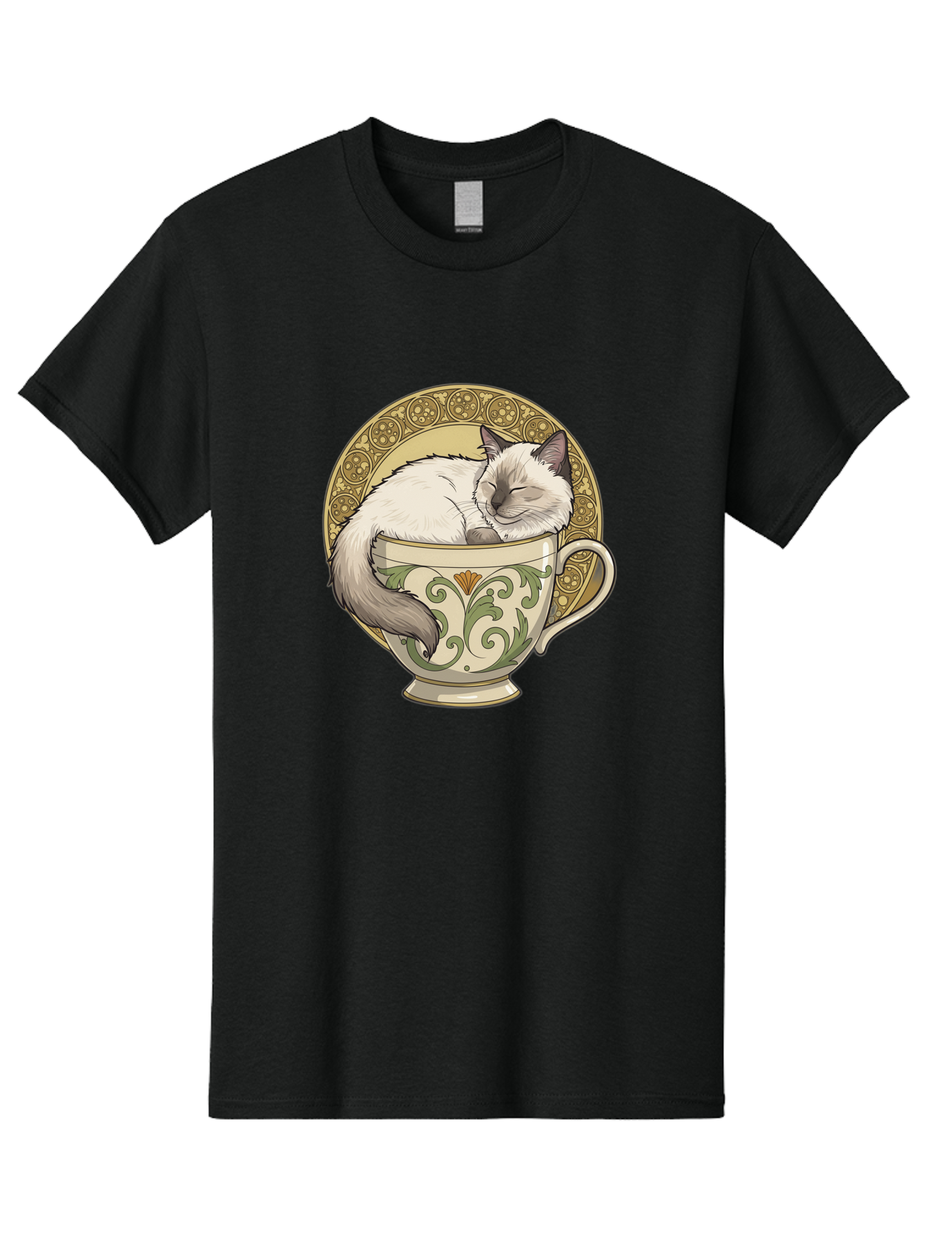 Cat-In-Tea-Cup-1 Men'S Graphic Tee, 100% Cotton, Comfortable Casual Summer Wear, Machine Washable, Vintage Camera, Old Camera, Antique Camera, Black Camera, Classic Photography, Photography Equipment, Nostalgic Device, Film Camera, Camera Art Bak209
