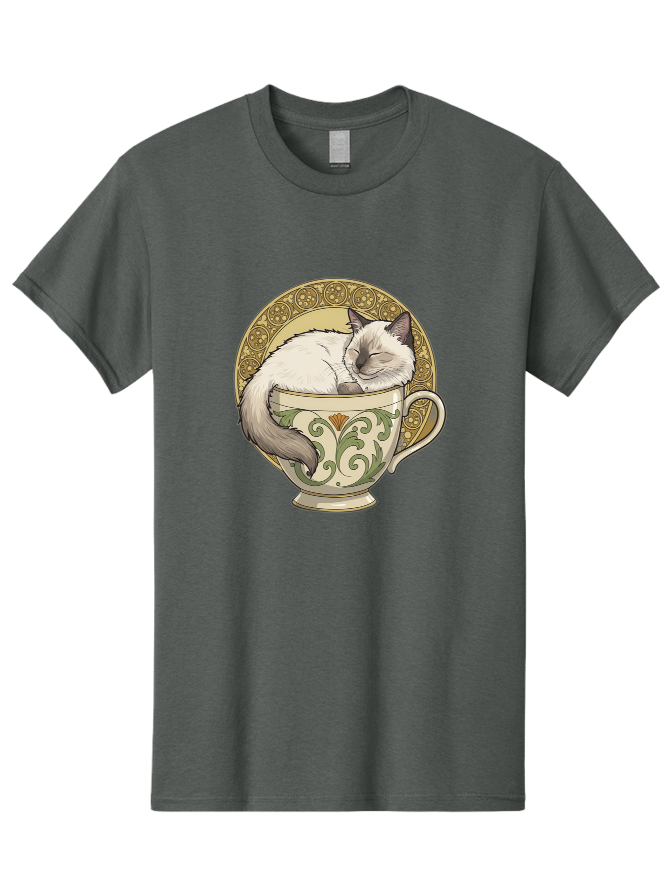 Cat-In-Tea-Cup-1 Men'S Graphic Tee, 100% Cotton, Comfortable Casual Summer Wear, Machine Washable, Vintage Camera, Old Camera, Antique Camera, Black Camera, Classic Photography, Photography Equipment, Nostalgic Device, Film Camera, Camera Art Bak209