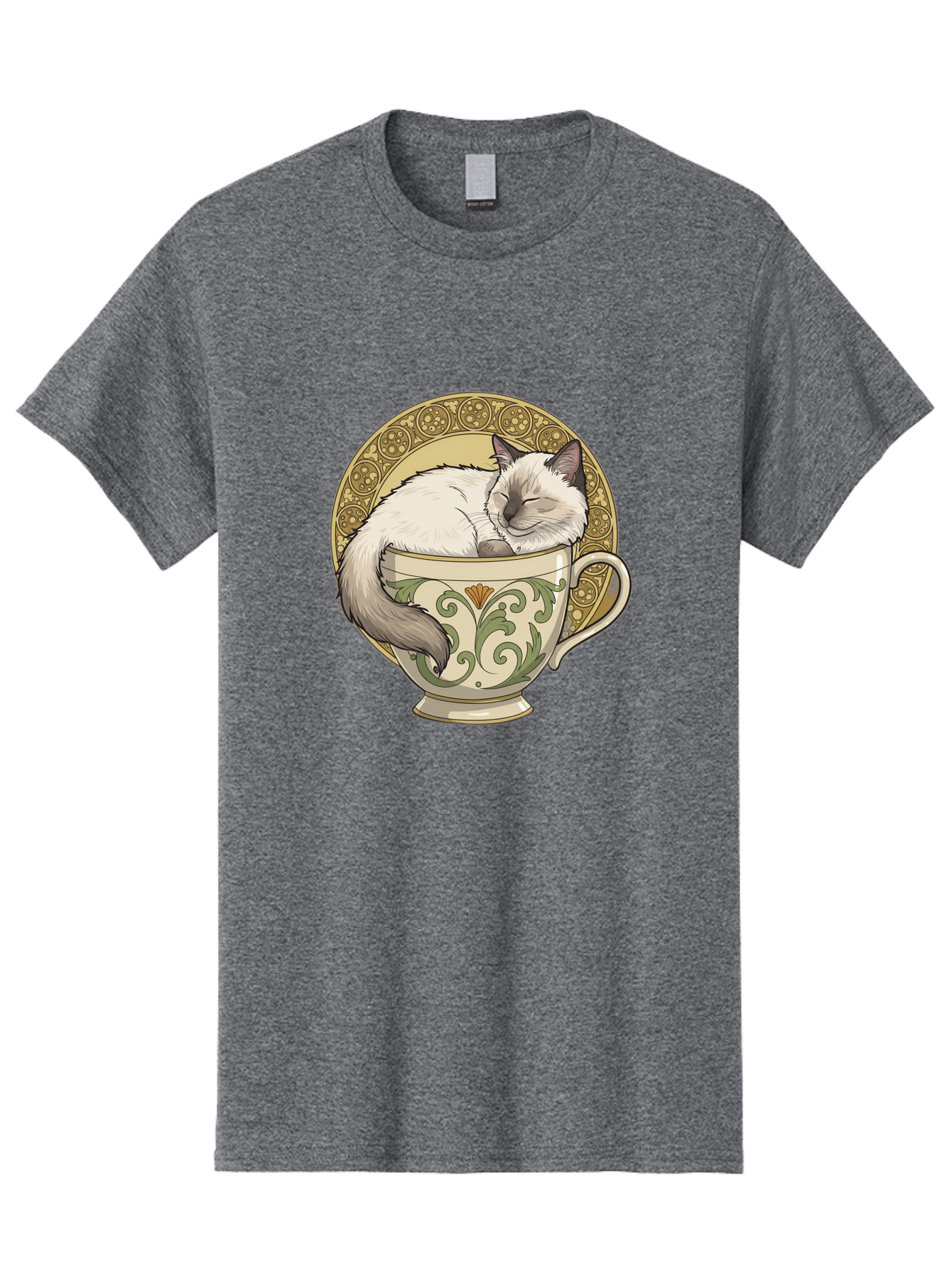 Cat-In-Tea-Cup-1 Men'S Graphic Tee, 100% Cotton, Comfortable Casual Summer Wear, Machine Washable, Vintage Camera, Old Camera, Antique Camera, Black Camera, Classic Photography, Photography Equipment, Nostalgic Device, Film Camera, Camera Art Bak209
