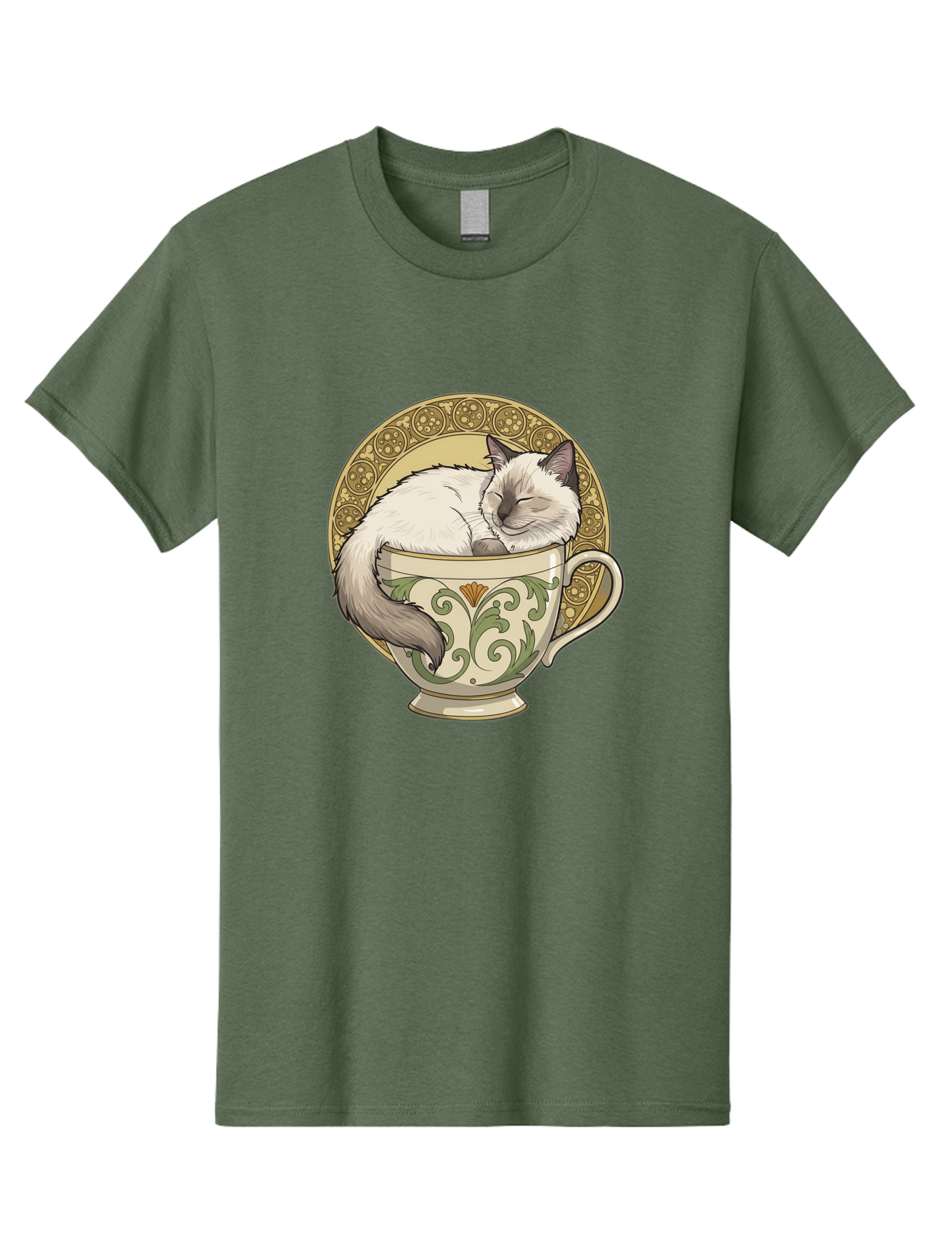 Cat-In-Tea-Cup-1 Men'S Graphic Tee, 100% Cotton, Comfortable Casual Summer Wear, Machine Washable, Vintage Camera, Old Camera, Antique Camera, Black Camera, Classic Photography, Photography Equipment, Nostalgic Device, Film Camera, Camera Art Bak209