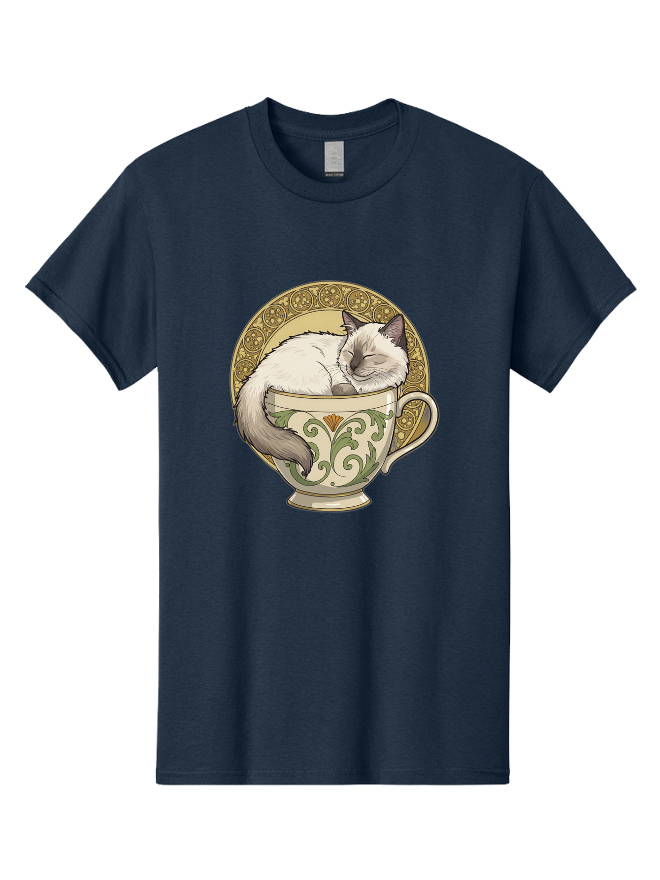 Cat-In-Tea-Cup-1 Men'S Graphic Tee, 100% Cotton, Comfortable Casual Summer Wear, Machine Washable, Vintage Camera, Old Camera, Antique Camera, Black Camera, Classic Photography, Photography Equipment, Nostalgic Device, Film Camera, Camera Art Bak209