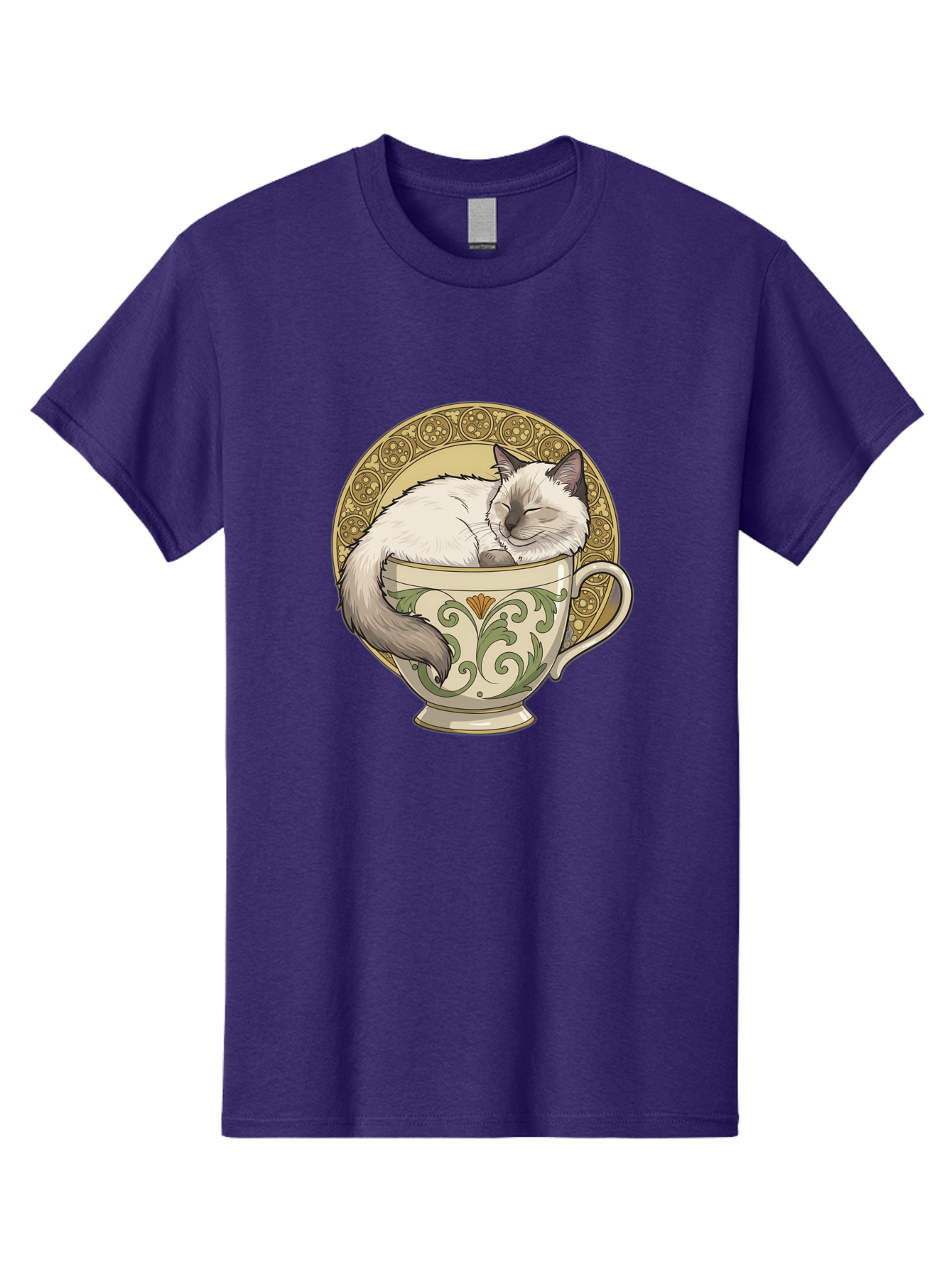 Cat-In-Tea-Cup-1 Men'S Graphic Tee, 100% Cotton, Comfortable Casual Summer Wear, Machine Washable, Vintage Camera, Old Camera, Antique Camera, Black Camera, Classic Photography, Photography Equipment, Nostalgic Device, Film Camera, Camera Art Bak209