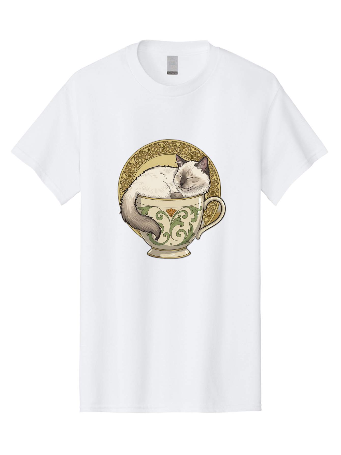 Cat-In-Tea-Cup-1 Men'S Graphic Tee, 100% Cotton, Comfortable Casual Summer Wear, Machine Washable, Vintage Camera, Old Camera, Antique Camera, Black Camera, Classic Photography, Photography Equipment, Nostalgic Device, Film Camera, Camera Art Bak209