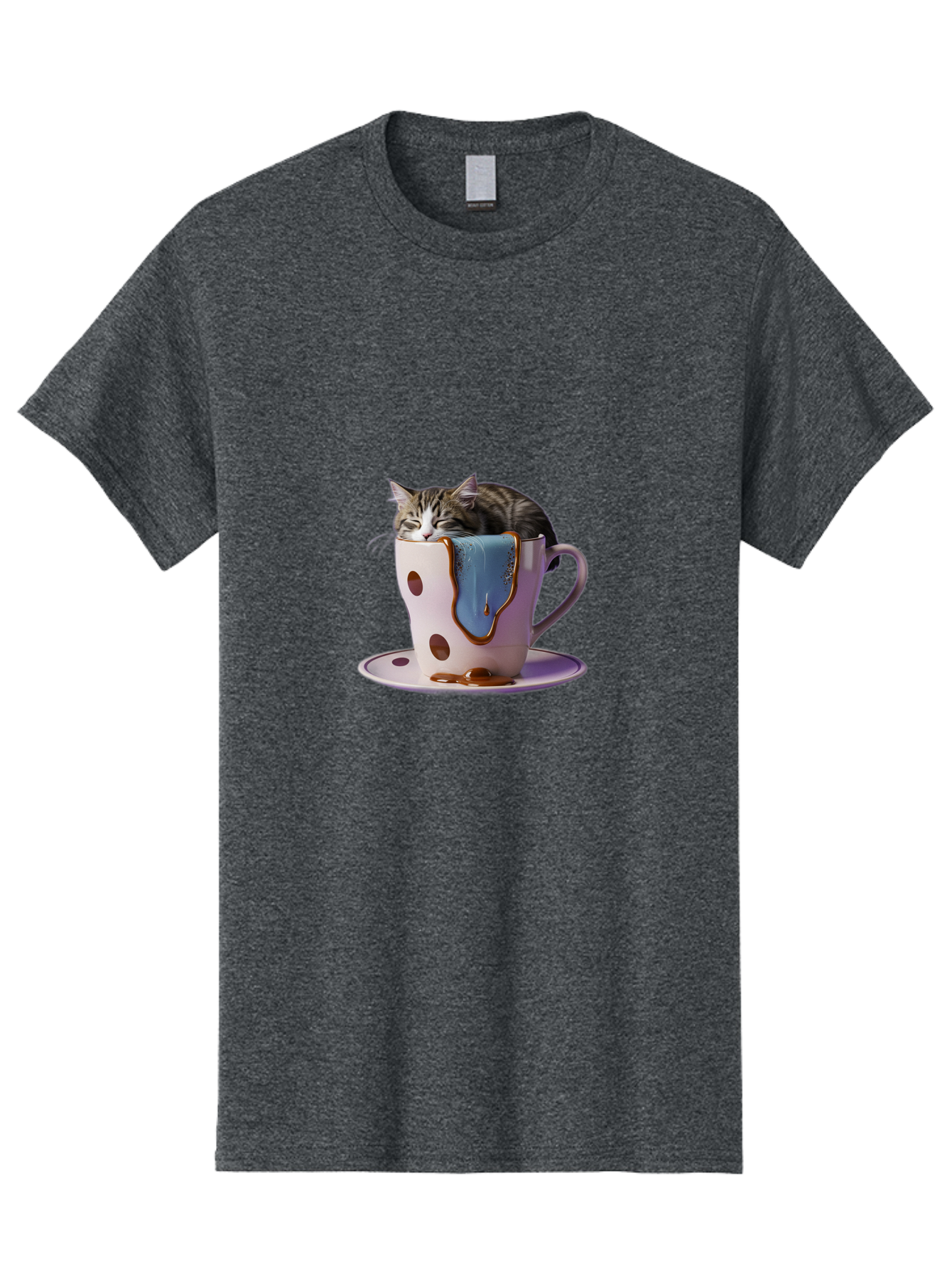 Cat-In-Tea-Cup-2 Men'S Graphic Tee, 100% Cotton, Comfortable Casual Summer Wear, Machine Washable, Vintage Camera, Old Camera, Antique Camera, Black Camera, Classic Photography, Photography Equipment, Nostalgic Device, Film Camera, Camera Art Bak210