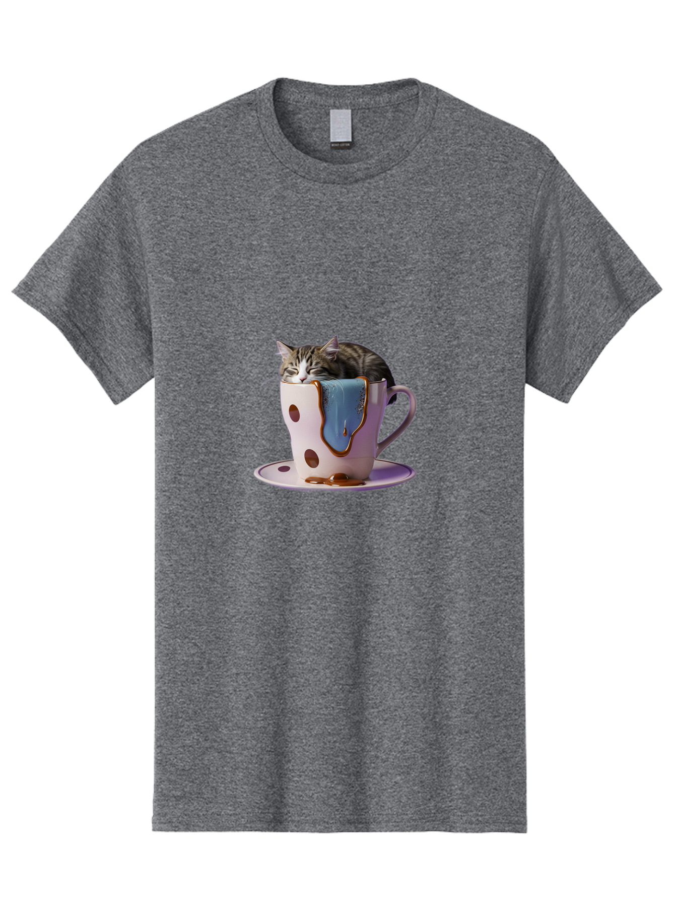 Cat-In-Tea-Cup-2 Men'S Graphic Tee, 100% Cotton, Comfortable Casual Summer Wear, Machine Washable, Vintage Camera, Old Camera, Antique Camera, Black Camera, Classic Photography, Photography Equipment, Nostalgic Device, Film Camera, Camera Art Bak210