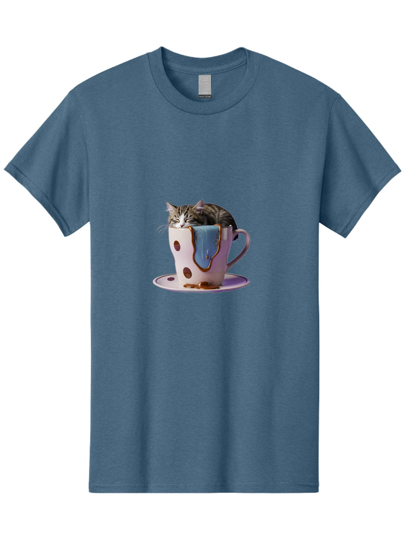 Cat-In-Tea-Cup-2 Men'S Graphic Tee, 100% Cotton, Comfortable Casual Summer Wear, Machine Washable, Vintage Camera, Old Camera, Antique Camera, Black Camera, Classic Photography, Photography Equipment, Nostalgic Device, Film Camera, Camera Art Bak210