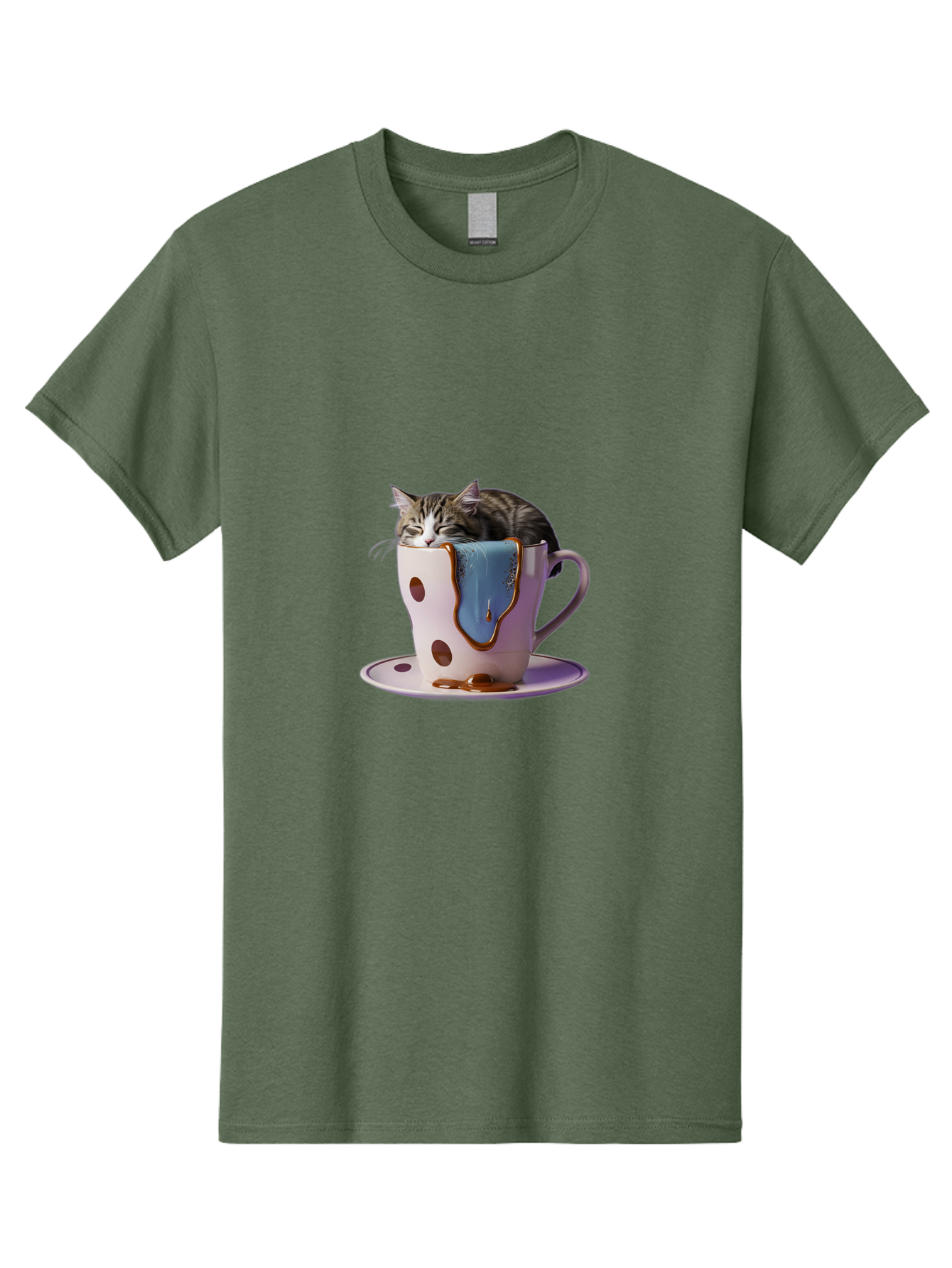 Cat-In-Tea-Cup-2 Men'S Graphic Tee, 100% Cotton, Comfortable Casual Summer Wear, Machine Washable, Vintage Camera, Old Camera, Antique Camera, Black Camera, Classic Photography, Photography Equipment, Nostalgic Device, Film Camera, Camera Art Bak210