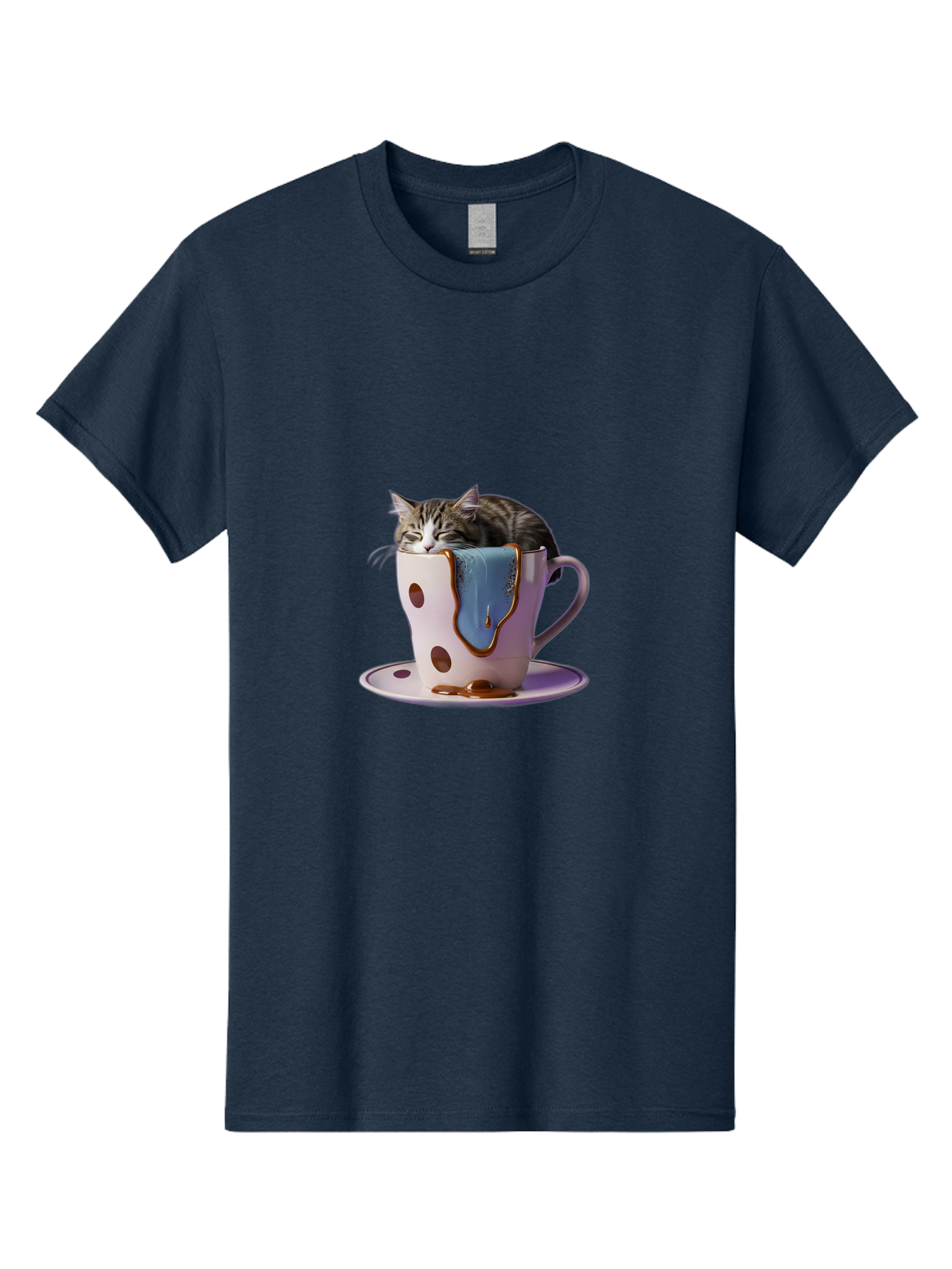 Cat-In-Tea-Cup-2 Men'S Graphic Tee, 100% Cotton, Comfortable Casual Summer Wear, Machine Washable, Vintage Camera, Old Camera, Antique Camera, Black Camera, Classic Photography, Photography Equipment, Nostalgic Device, Film Camera, Camera Art Bak210