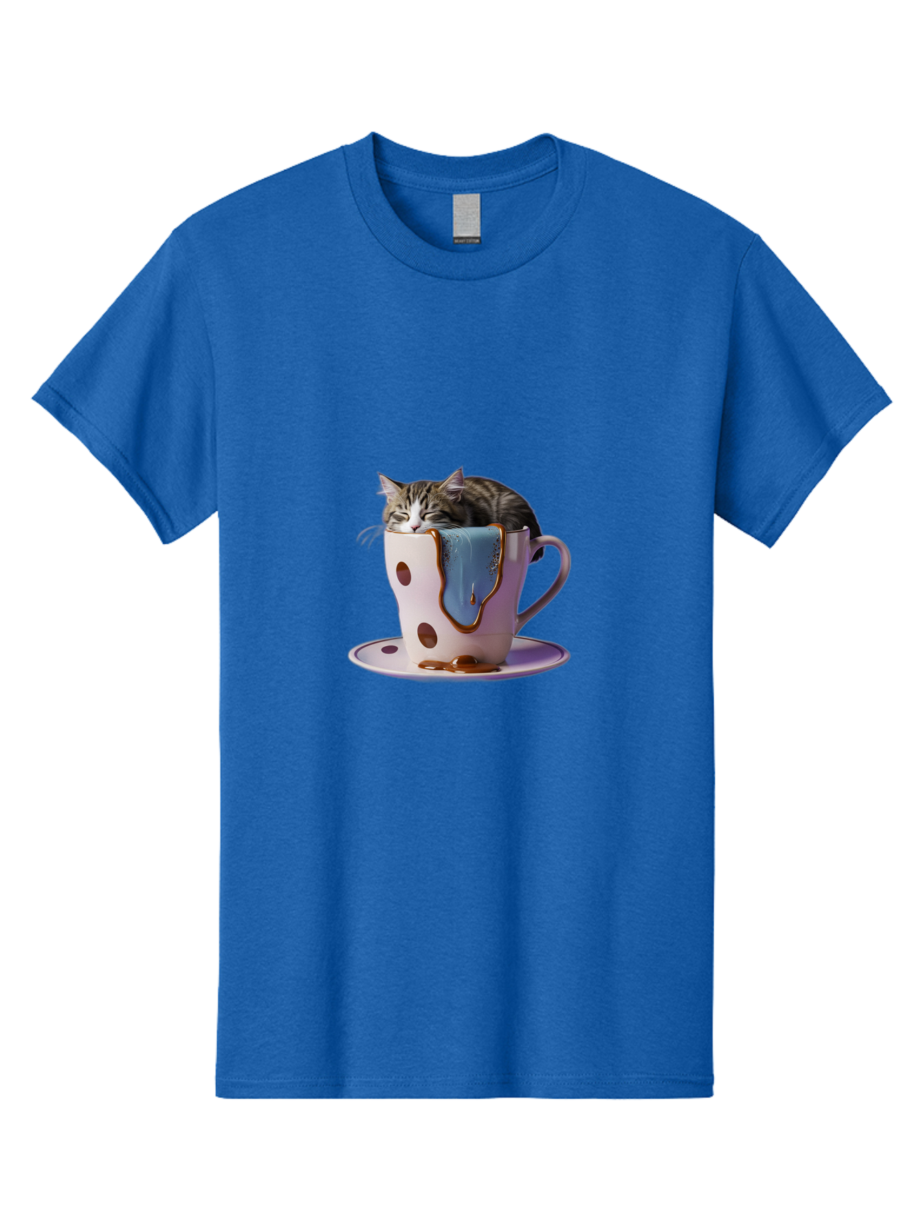 Cat-In-Tea-Cup-2 Men'S Graphic Tee, 100% Cotton, Comfortable Casual Summer Wear, Machine Washable, Vintage Camera, Old Camera, Antique Camera, Black Camera, Classic Photography, Photography Equipment, Nostalgic Device, Film Camera, Camera Art Bak210