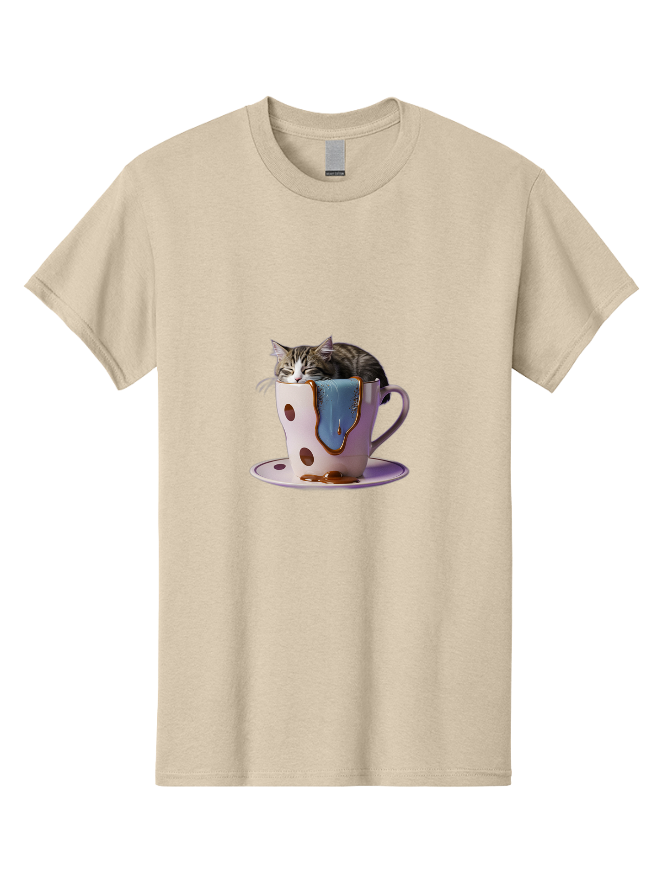 Cat-In-Tea-Cup-2 Men'S Graphic Tee, 100% Cotton, Comfortable Casual Summer Wear, Machine Washable, Vintage Camera, Old Camera, Antique Camera, Black Camera, Classic Photography, Photography Equipment, Nostalgic Device, Film Camera, Camera Art Bak210