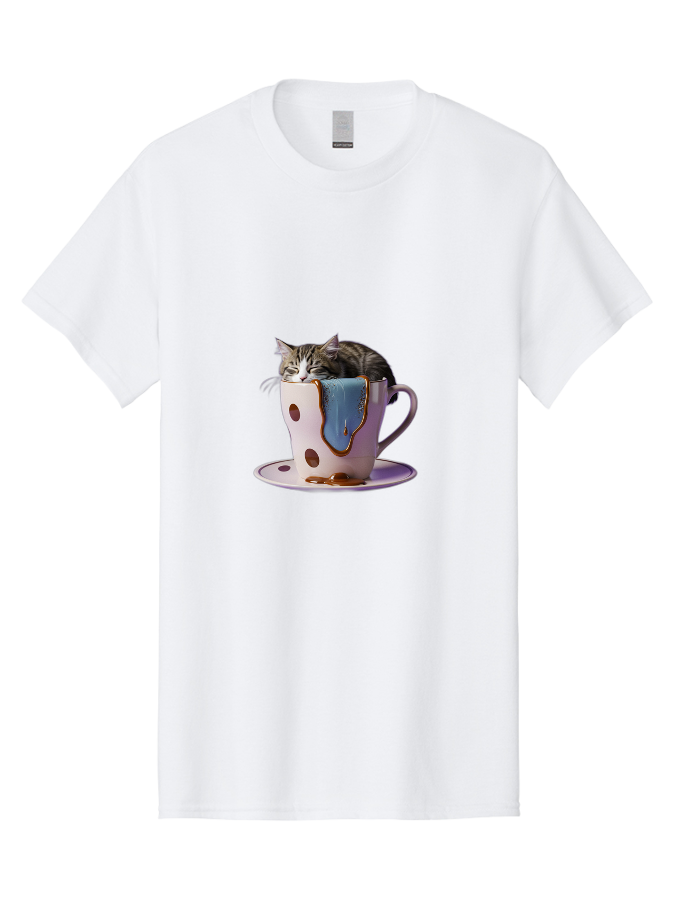 Cat-In-Tea-Cup-2 Men'S Graphic Tee, 100% Cotton, Comfortable Casual Summer Wear, Machine Washable, Vintage Camera, Old Camera, Antique Camera, Black Camera, Classic Photography, Photography Equipment, Nostalgic Device, Film Camera, Camera Art Bak210