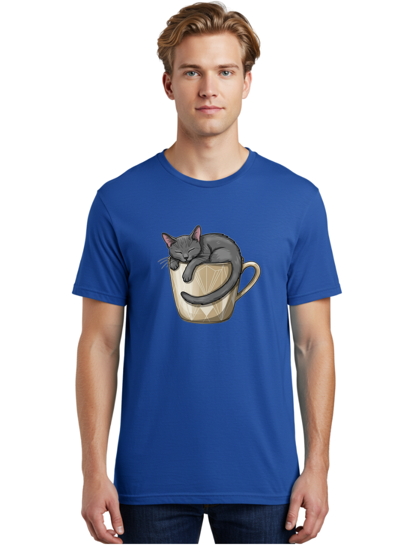 Cat-In-Tea-Cup Men'S Graphic Tee, 100% Cotton, Comfortable Casual Summer Wear, Machine Washable, Vintage Camera, Old Camera, Antique Camera, Black Camera, Classic Photography, Photography Equipment, Nostalgic Device, Film Camera, Camera Art Bak211