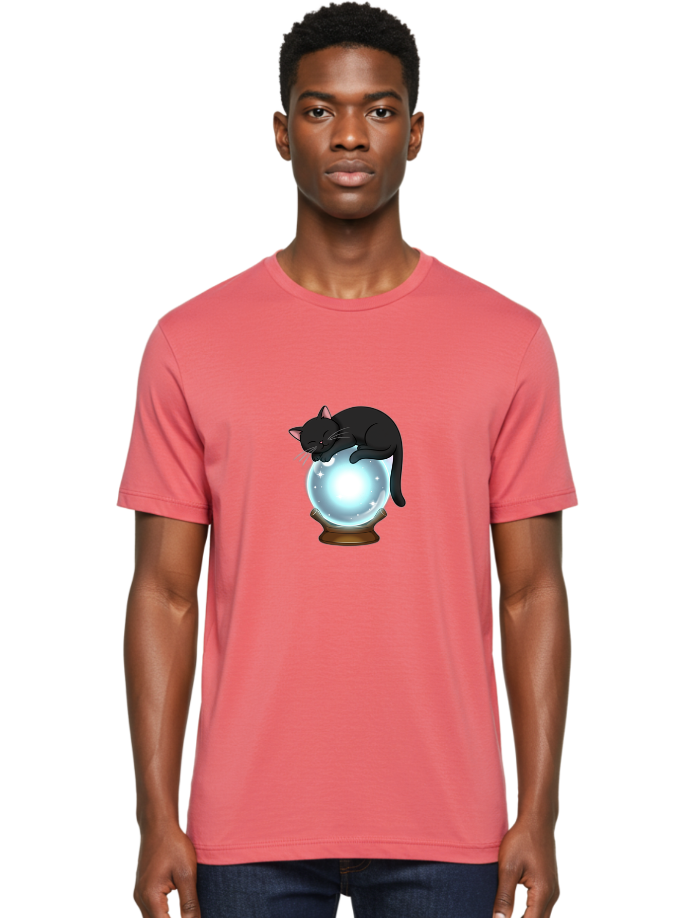 Cat-On-Crystal-Ball Men'S Graphic Tee, 100% Cotton, Comfortable Casual Summer Wear, Machine Washable, Vintage Camera, Old Camera, Antique Camera, Black Camera, Classic Photography, Photography Equipment, Nostalgic Device, Film Camera, Bak214