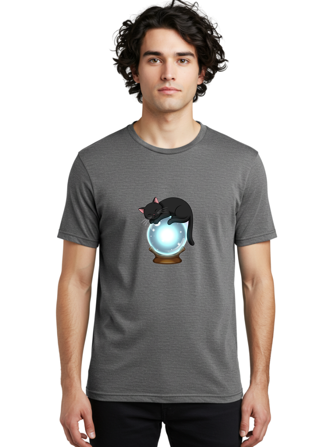 Cat-On-Crystal-Ball Men'S Graphic Tee, 100% Cotton, Comfortable Casual Summer Wear, Machine Washable, Vintage Camera, Old Camera, Antique Camera, Black Camera, Classic Photography, Photography Equipment, Nostalgic Device, Film Camera, Bak214