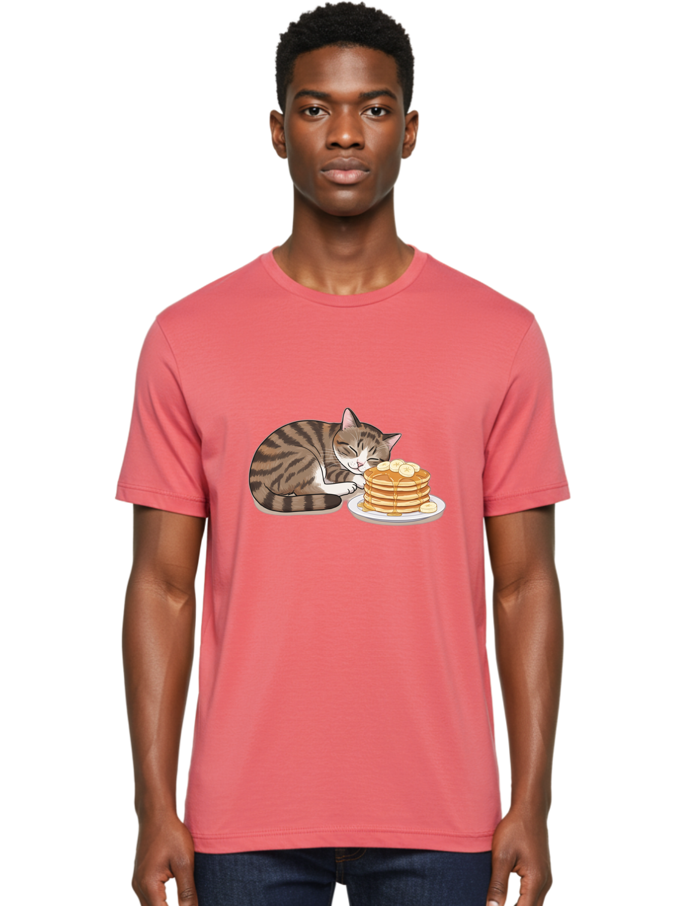 Cat-Pancakes Men'S Graphic Tee, 100% Cotton, Comfortable Casual Summer Wear, Machine Washable, Vintage Camera, Old Camera, Antique Camera, Black Camera, Classic Photography, Photography Equipment, Nostalgic Device, Film Camera, Camera Art Bak215