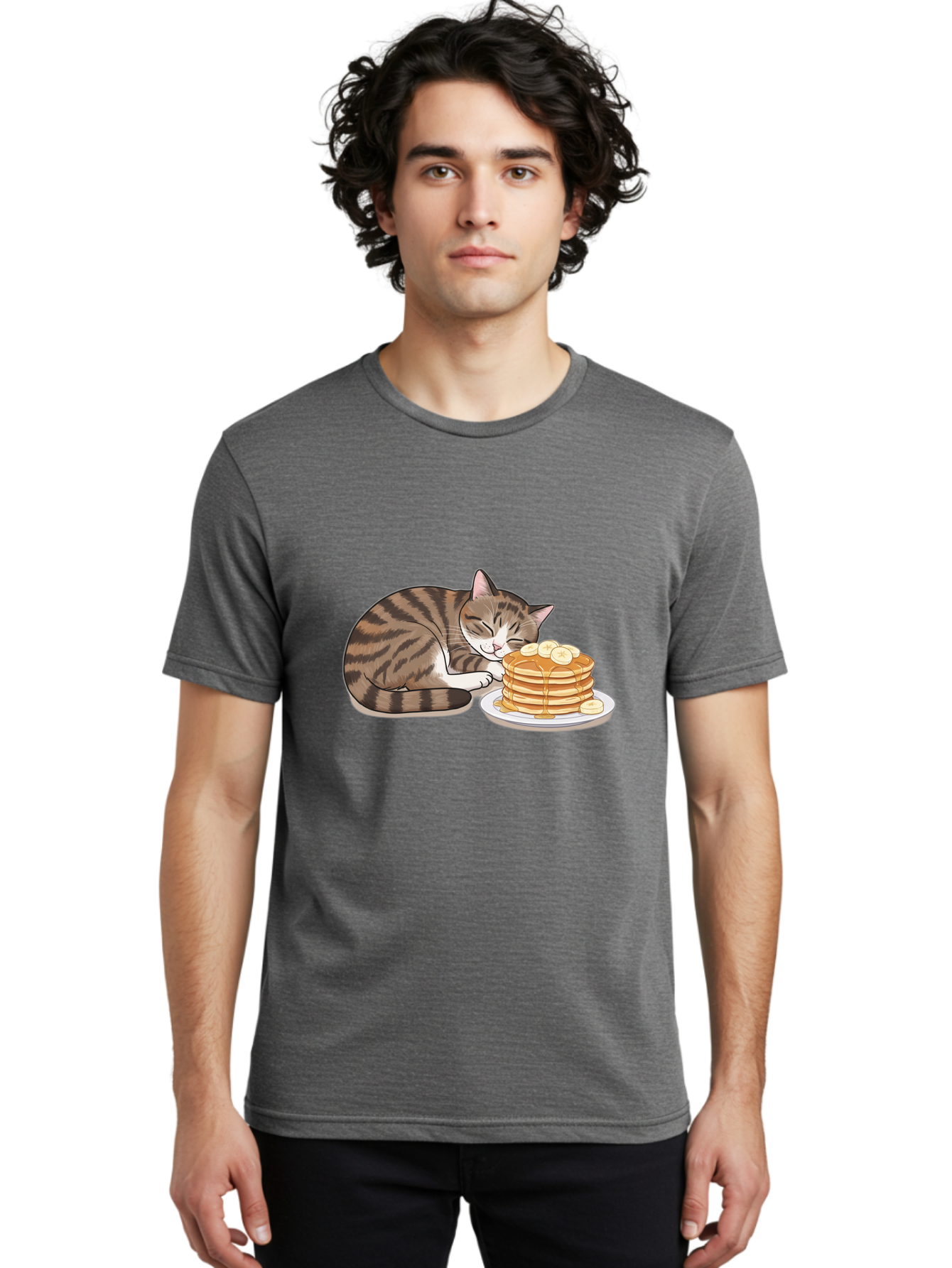Cat-Pancakes Men'S Graphic Tee, 100% Cotton, Comfortable Casual Summer Wear, Machine Washable, Vintage Camera, Old Camera, Antique Camera, Black Camera, Classic Photography, Photography Equipment, Nostalgic Device, Film Camera, Camera Art Bak215