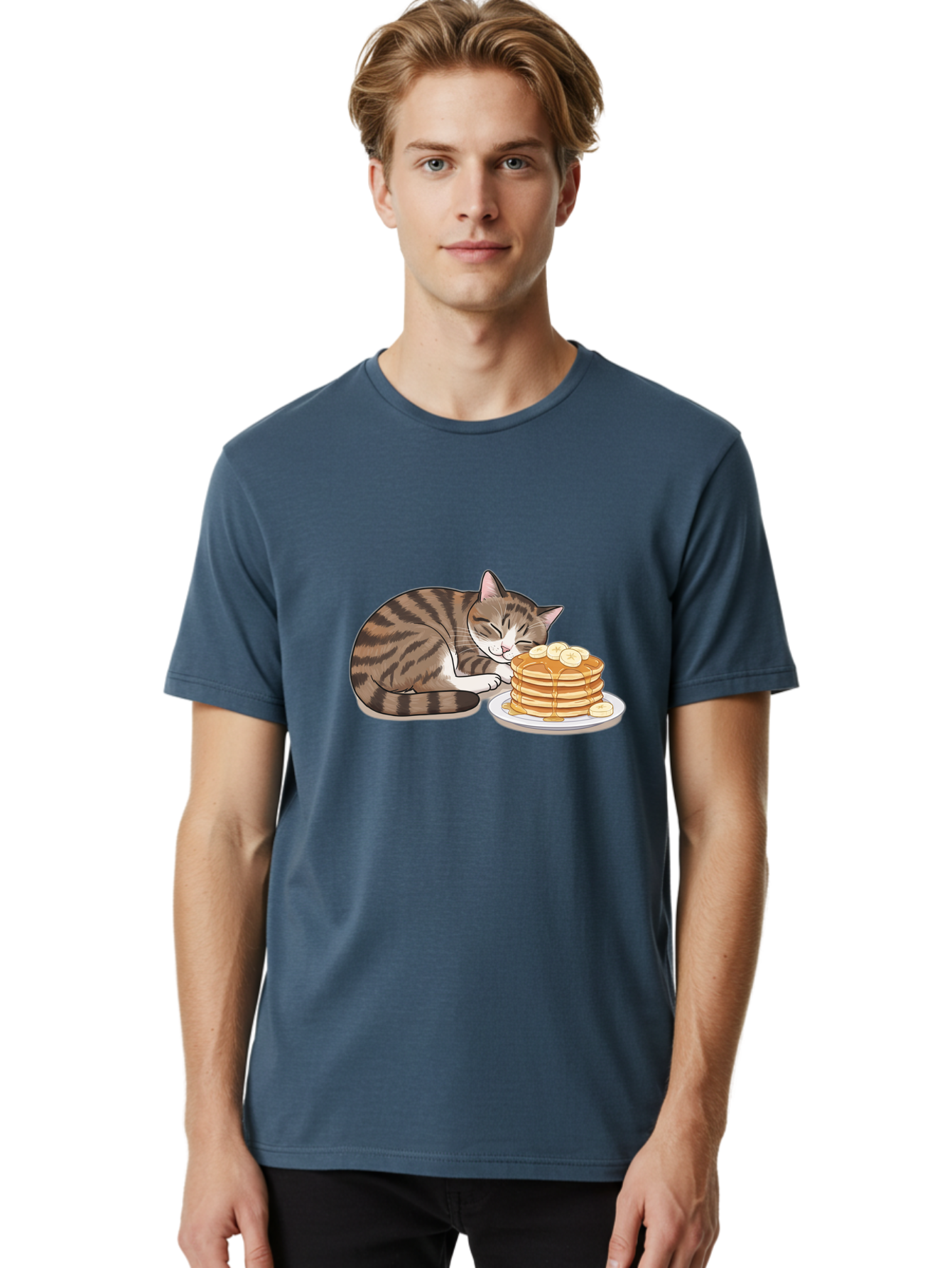 Cat-Pancakes Men'S Graphic Tee, 100% Cotton, Comfortable Casual Summer Wear, Machine Washable, Vintage Camera, Old Camera, Antique Camera, Black Camera, Classic Photography, Photography Equipment, Nostalgic Device, Film Camera, Camera Art Bak215
