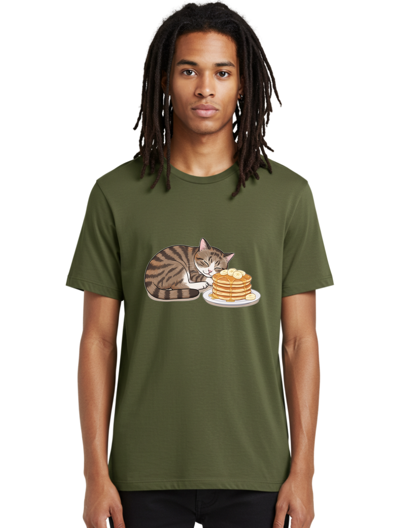 Cat-Pancakes Men'S Graphic Tee, 100% Cotton, Comfortable Casual Summer Wear, Machine Washable, Vintage Camera, Old Camera, Antique Camera, Black Camera, Classic Photography, Photography Equipment, Nostalgic Device, Film Camera, Camera Art Bak215