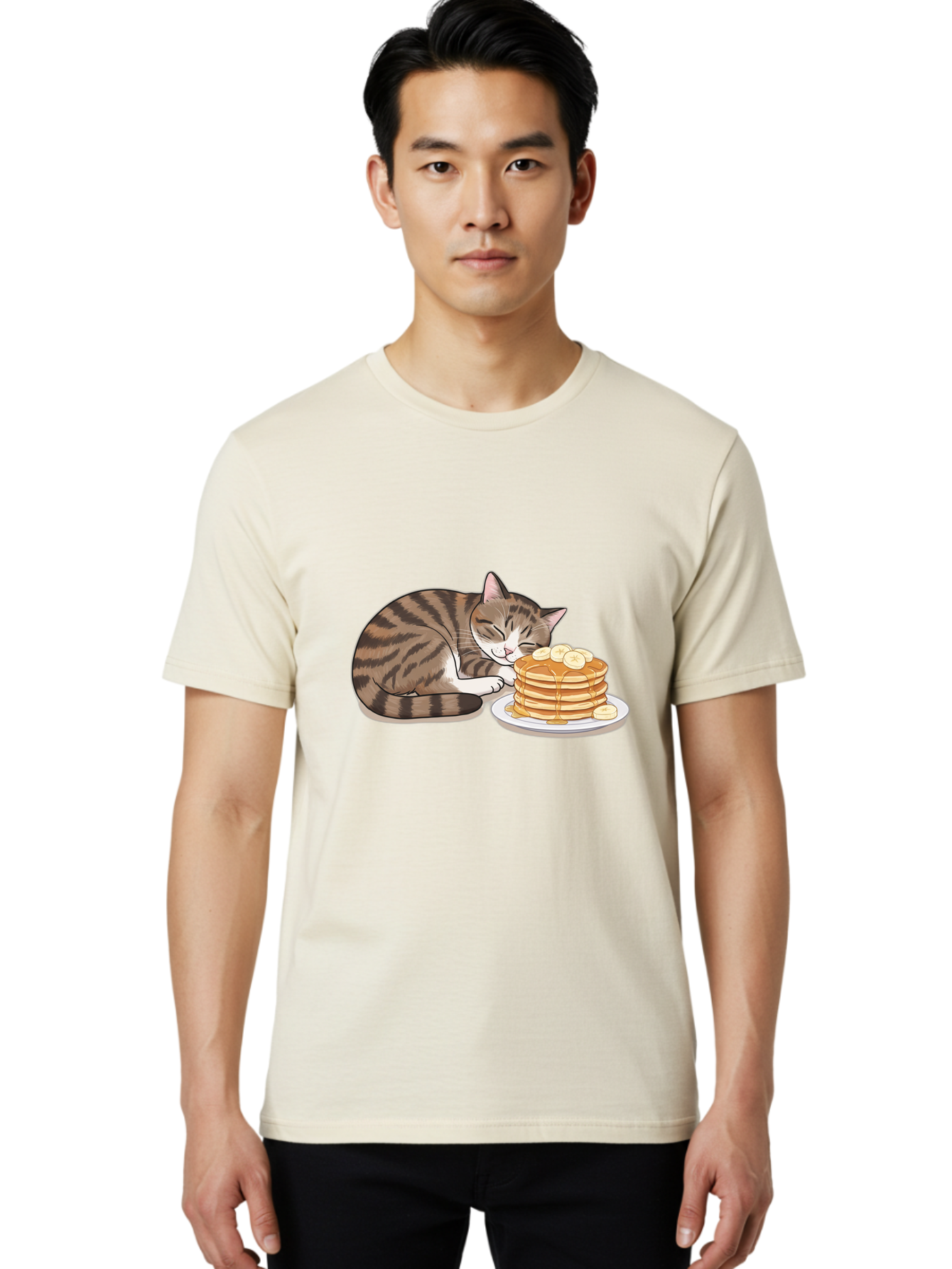 Cat-Pancakes Men'S Graphic Tee, 100% Cotton, Comfortable Casual Summer Wear, Machine Washable, Vintage Camera, Old Camera, Antique Camera, Black Camera, Classic Photography, Photography Equipment, Nostalgic Device, Film Camera, Camera Art Bak215
