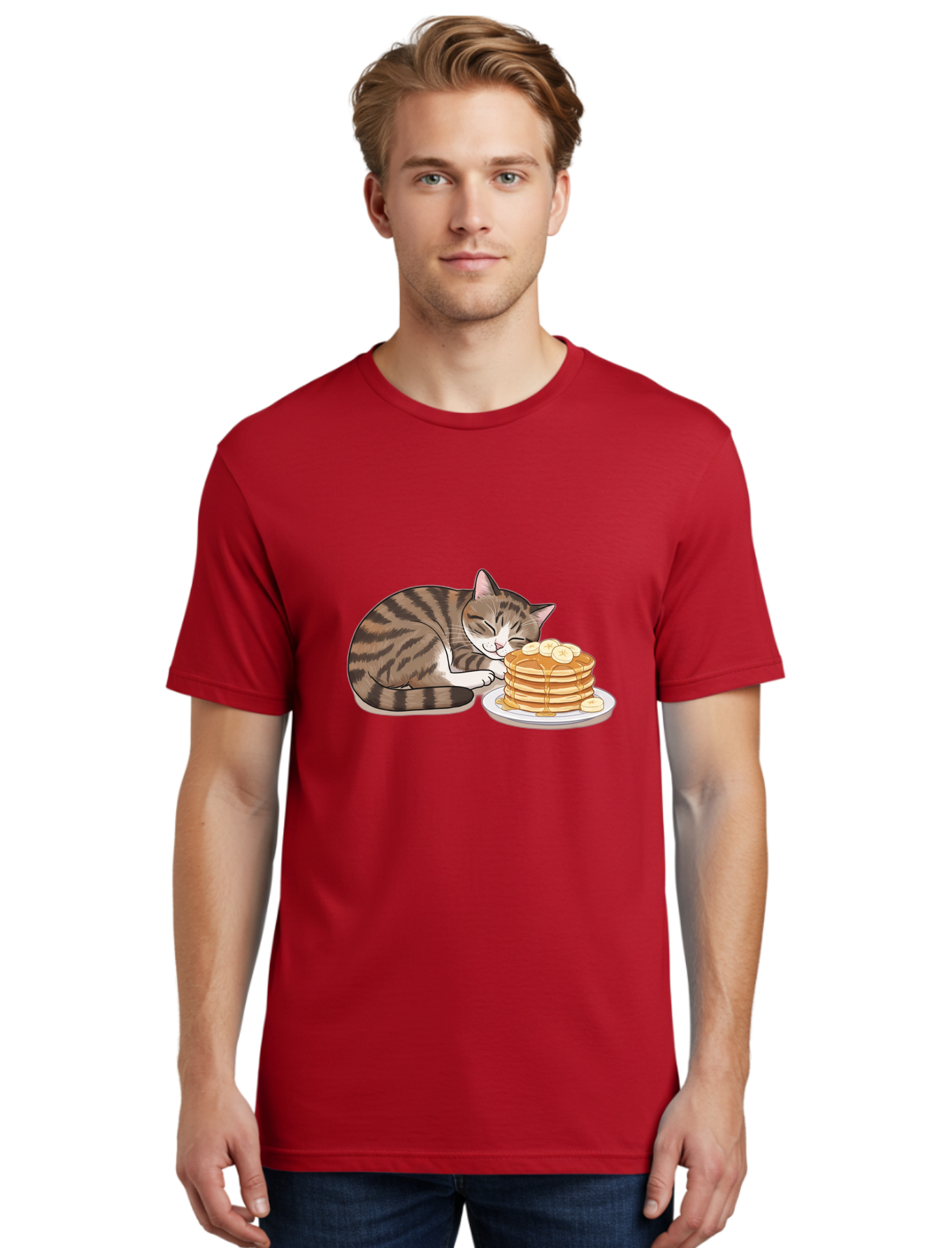 Cat-Pancakes Men'S Graphic Tee, 100% Cotton, Comfortable Casual Summer Wear, Machine Washable, Vintage Camera, Old Camera, Antique Camera, Black Camera, Classic Photography, Photography Equipment, Nostalgic Device, Film Camera, Camera Art Bak215