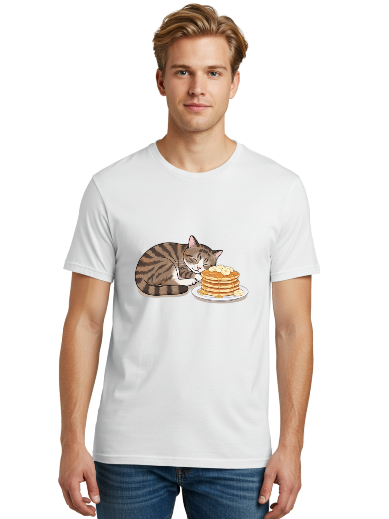 Cat-Pancakes Men'S Graphic Tee, 100% Cotton, Comfortable Casual Summer Wear, Machine Washable, Vintage Camera, Old Camera, Antique Camera, Black Camera, Classic Photography, Photography Equipment, Nostalgic Device, Film Camera, Camera Art Bak215