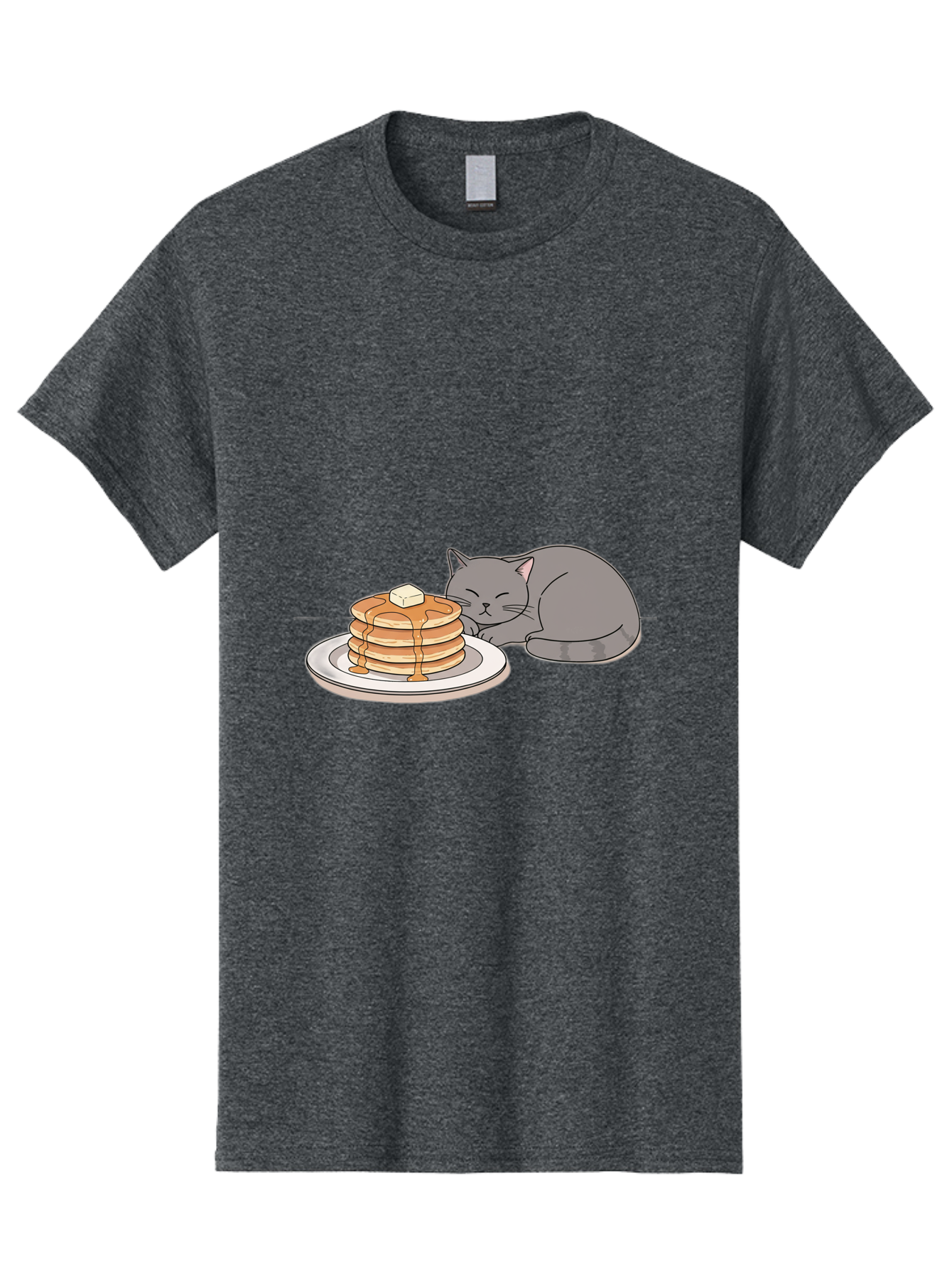 Cat-Sleeping-Next-To-Pancakes-1 Men'S Graphic Tee, 100% Cotton, Comfortable Casual Summer Wear, Machine Washable, Vintage Camera, Old Camera, Antique Camera, Black Camera, Classic Photography, Photography Equipment, Nostalgic Device, Bak218