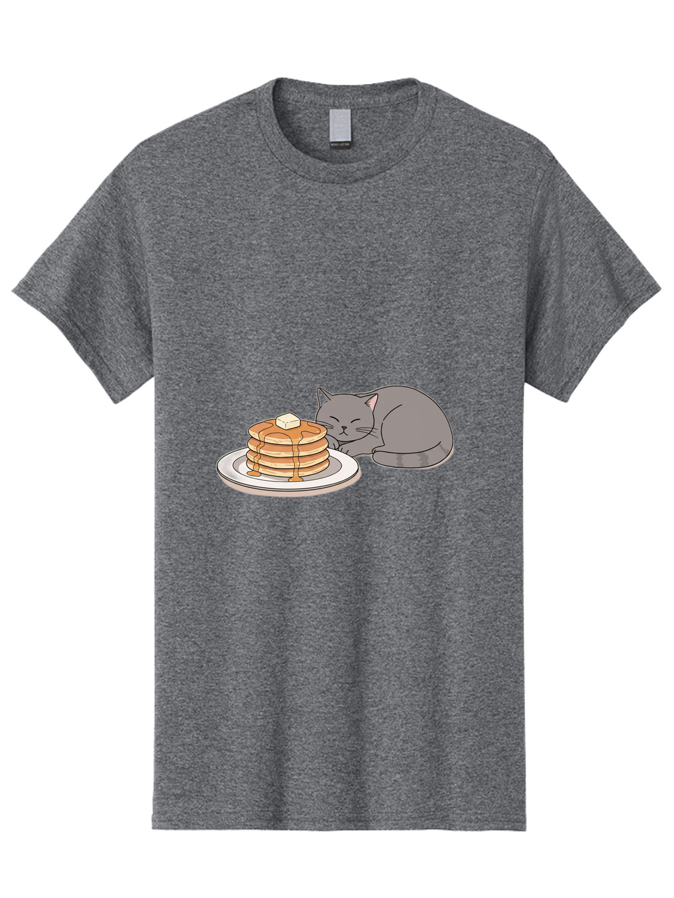 Cat-Sleeping-Next-To-Pancakes-1 Men'S Graphic Tee, 100% Cotton, Comfortable Casual Summer Wear, Machine Washable, Vintage Camera, Old Camera, Antique Camera, Black Camera, Classic Photography, Photography Equipment, Nostalgic Device, Bak218