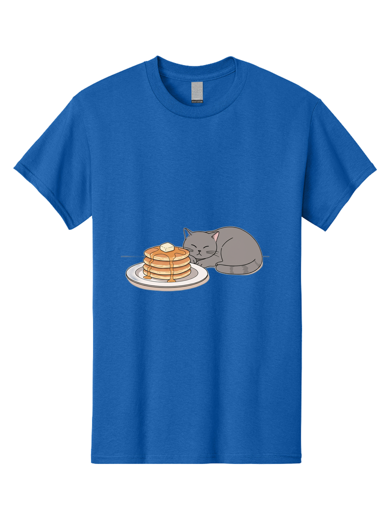 Cat-Sleeping-Next-To-Pancakes-1 Men'S Graphic Tee, 100% Cotton, Comfortable Casual Summer Wear, Machine Washable, Vintage Camera, Old Camera, Antique Camera, Black Camera, Classic Photography, Photography Equipment, Nostalgic Device, Bak218