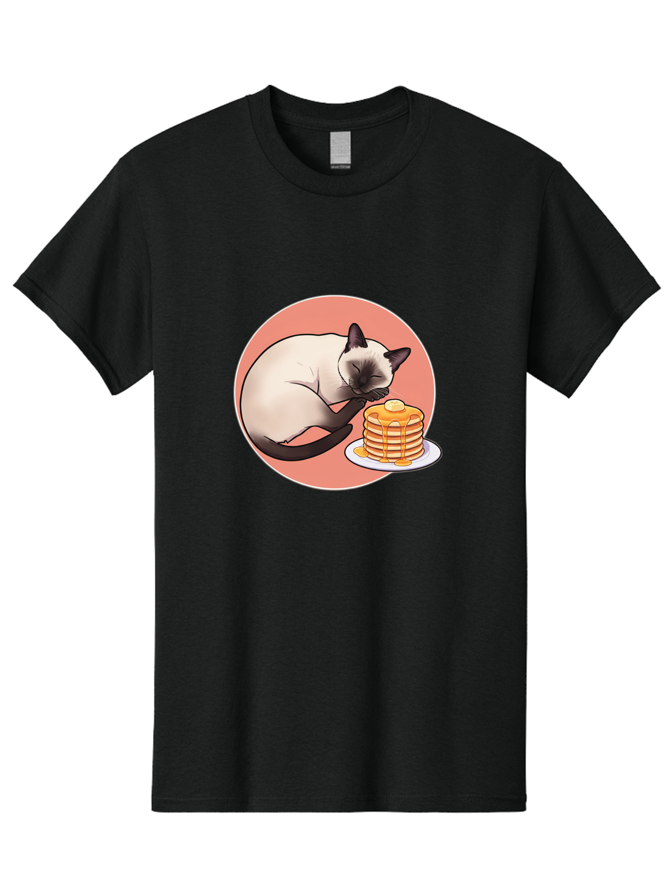 Cat-Sleeping-Next-To-Pancakes Men'S Graphic Tee, 100% Cotton, Comfortable Casual Summer Wear, Machine Washable, Vintage Camera, Old Camera, Antique Camera, Black Camera, Classic Photography, Photography Equipment, Nostalgic Device, Bak219