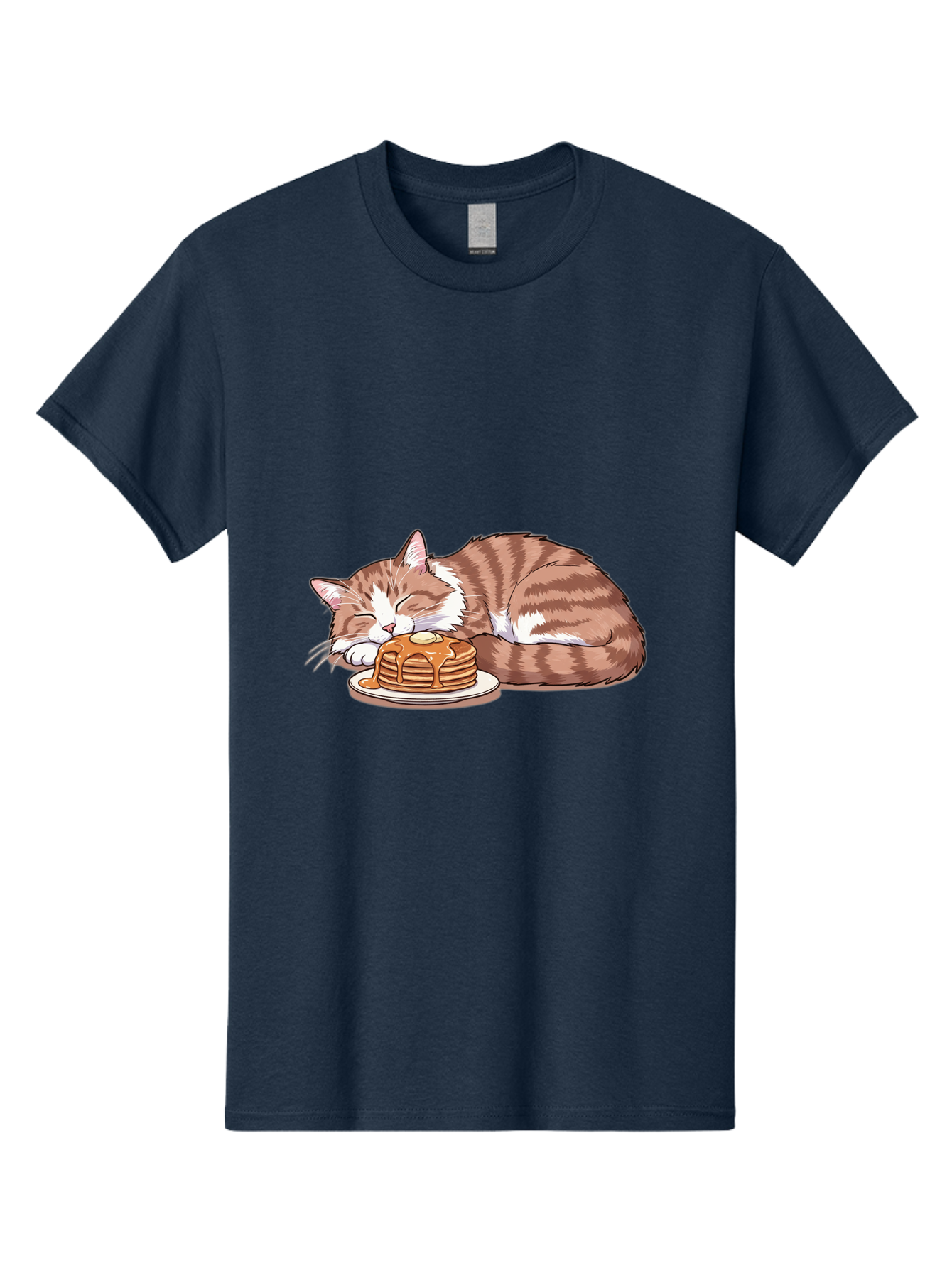 Cat-Sleeping-On-Pancakes-2 Men'S Graphic Tee, 100% Cotton, Comfortable Casual Summer Wear, Machine Washable, Vintage Camera, Old Camera, Antique Camera, Black Camera, Classic Photography, Photography Equipment, Nostalgic Device, Film Camera, Bak221